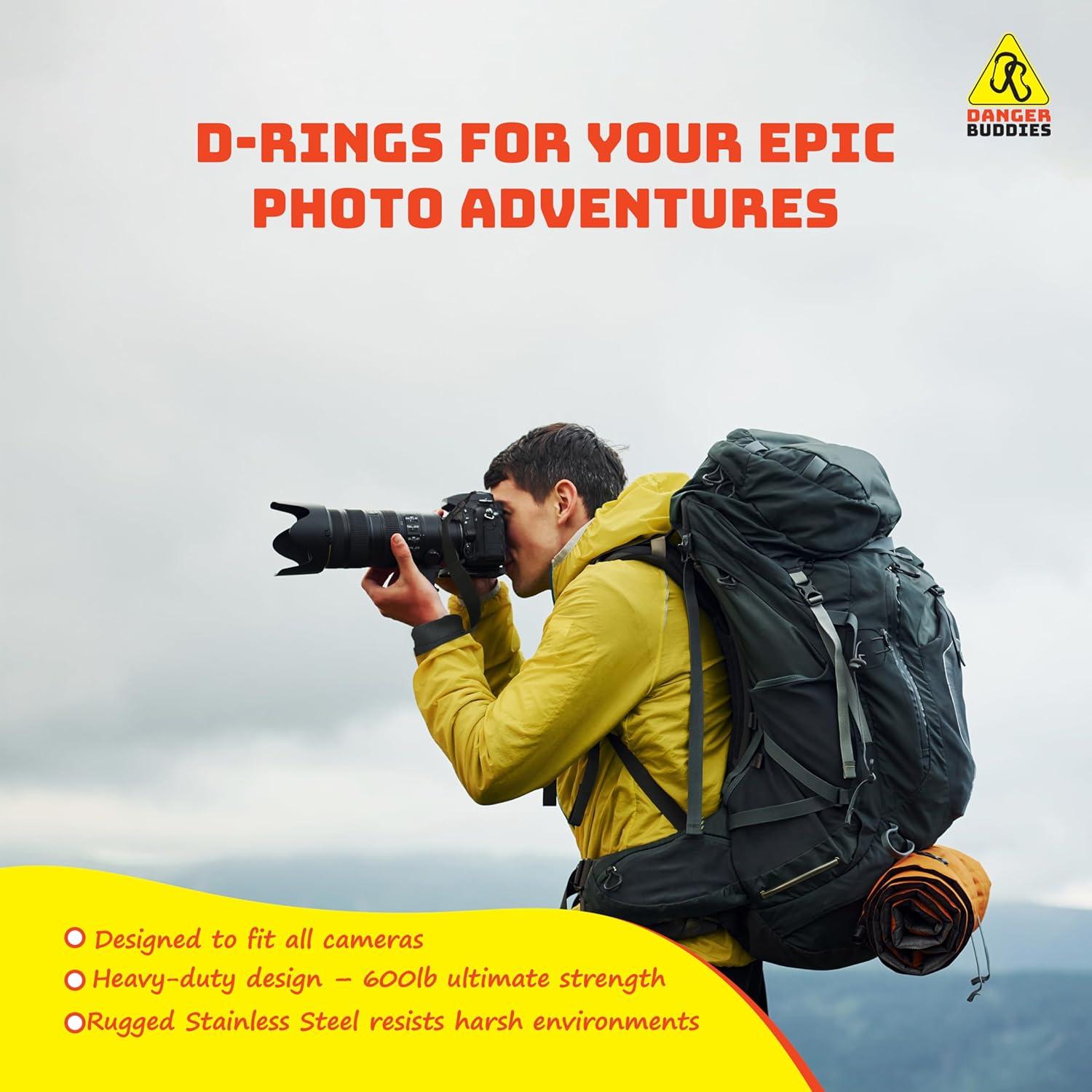 D-Ring de Carabiner Danger Buddies - Montaje 1/4-20 (Paquete de 4)