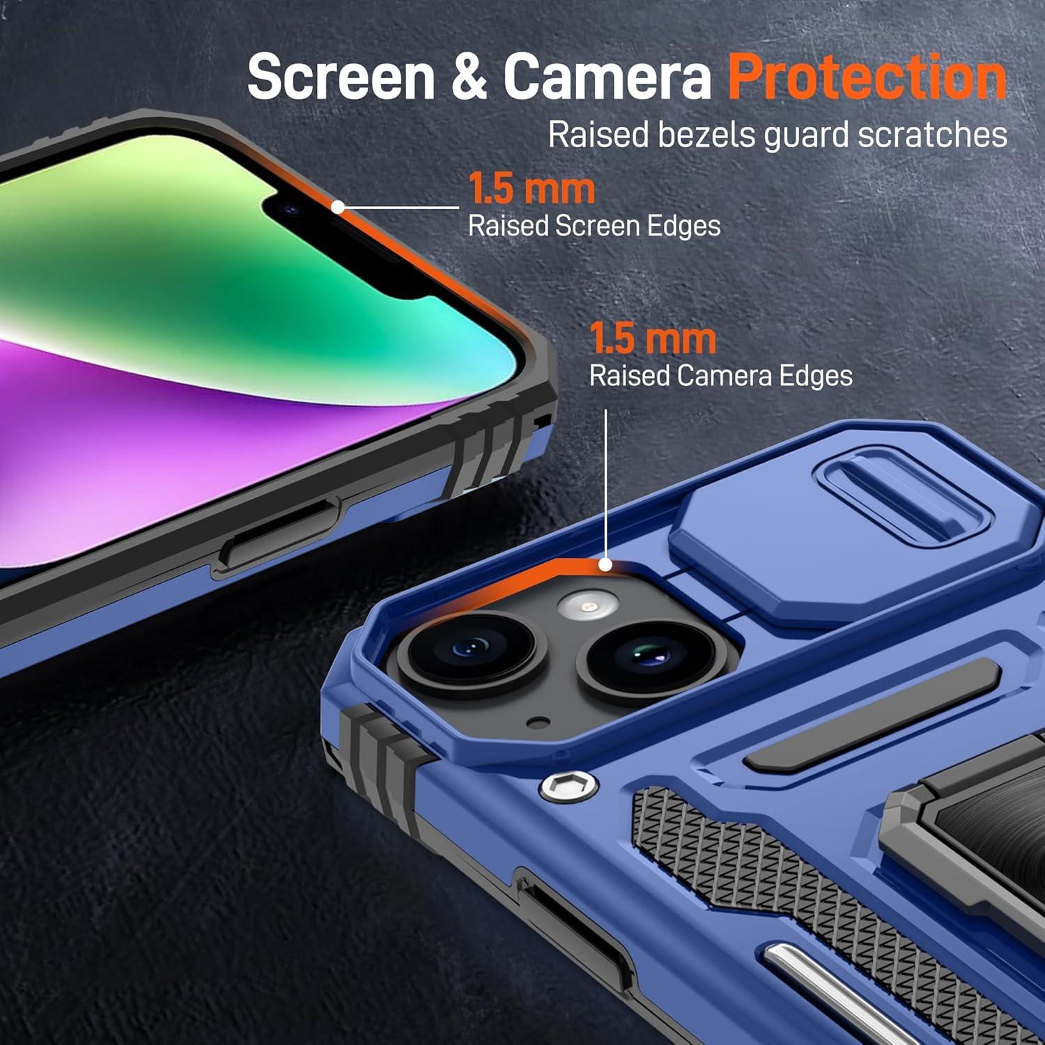 Funda Gritup para iPhone 13/14 con Soporte y Protectores HD