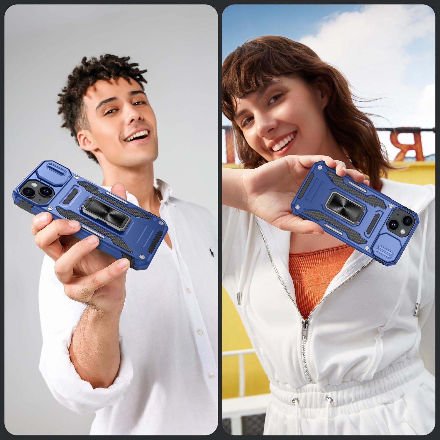 Funda Gritup para iPhone 13/14 con Soporte y Protectores HD