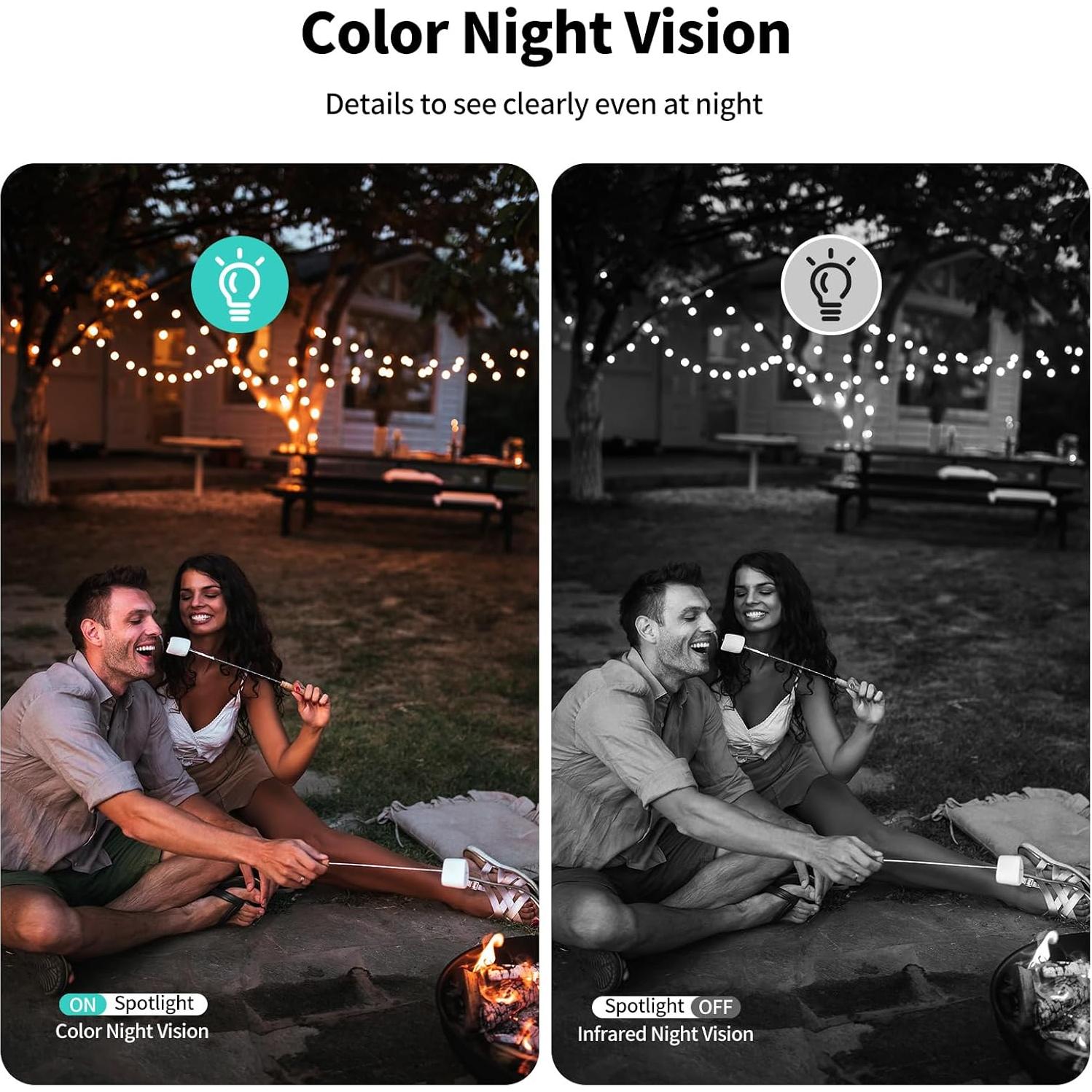 Cámaras de Seguridad Inalámbricas Tziarp 2K con Batería - Paquete de 2