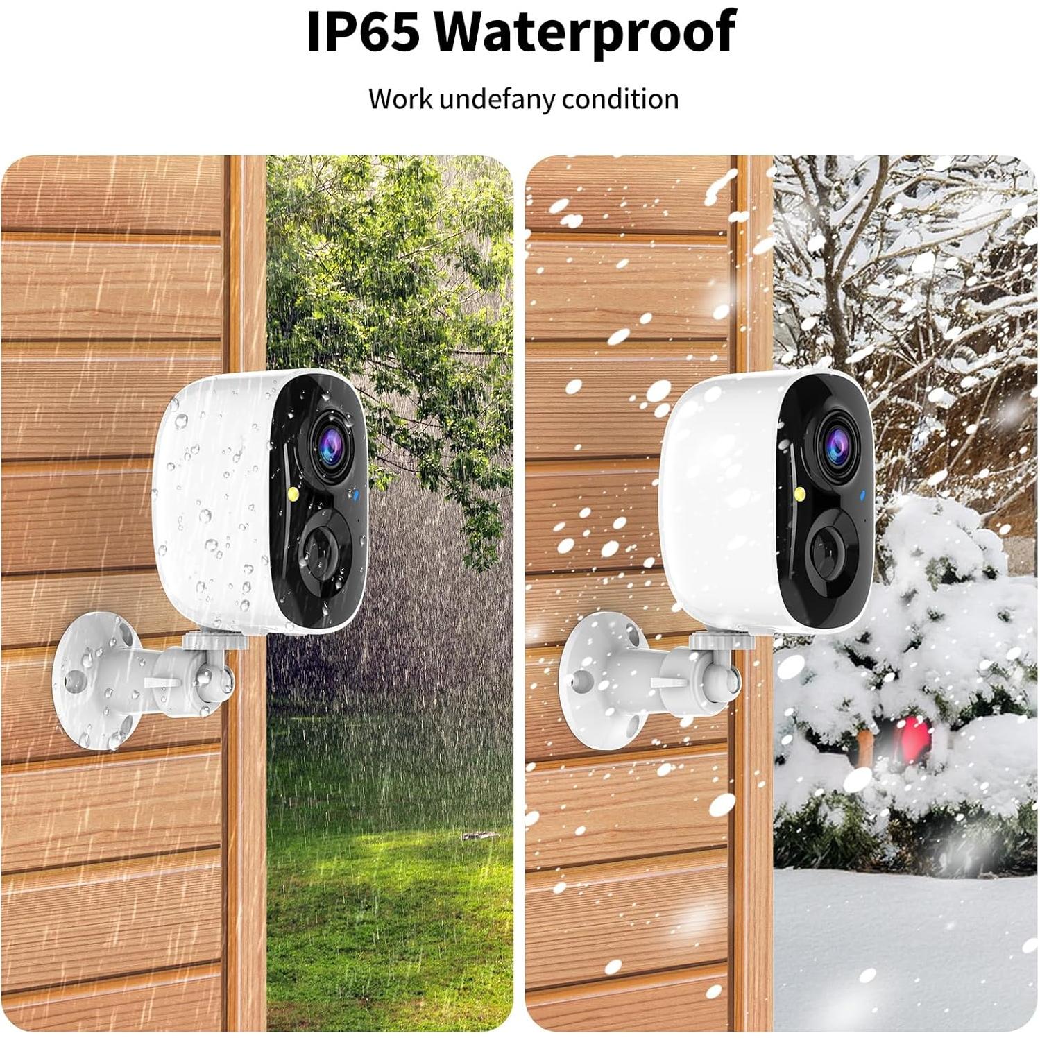 Cámaras de Seguridad Inalámbricas Tziarp 2K con Batería - Paquete de 2