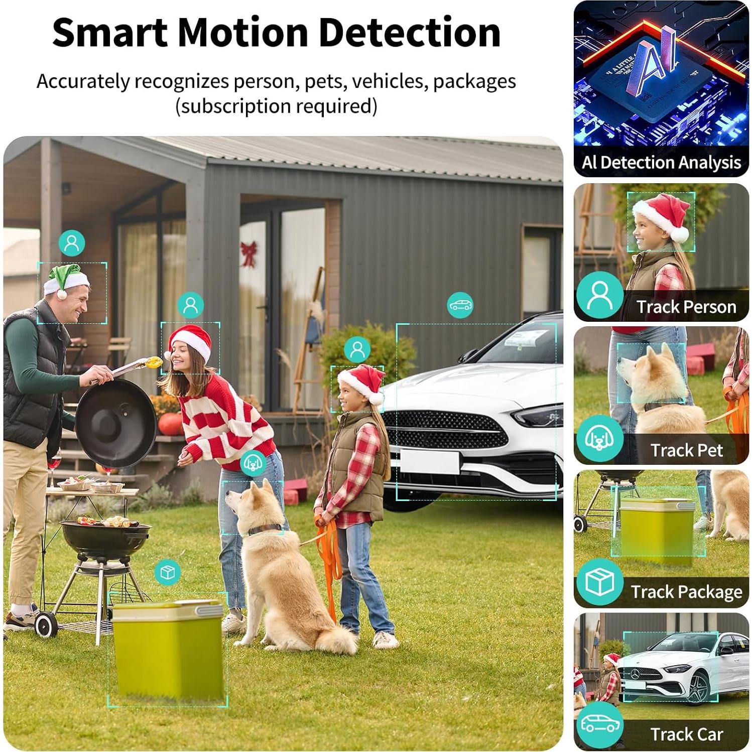 Cámaras de Seguridad Inalámbricas Tziarp 2K con Batería - Paquete de 2