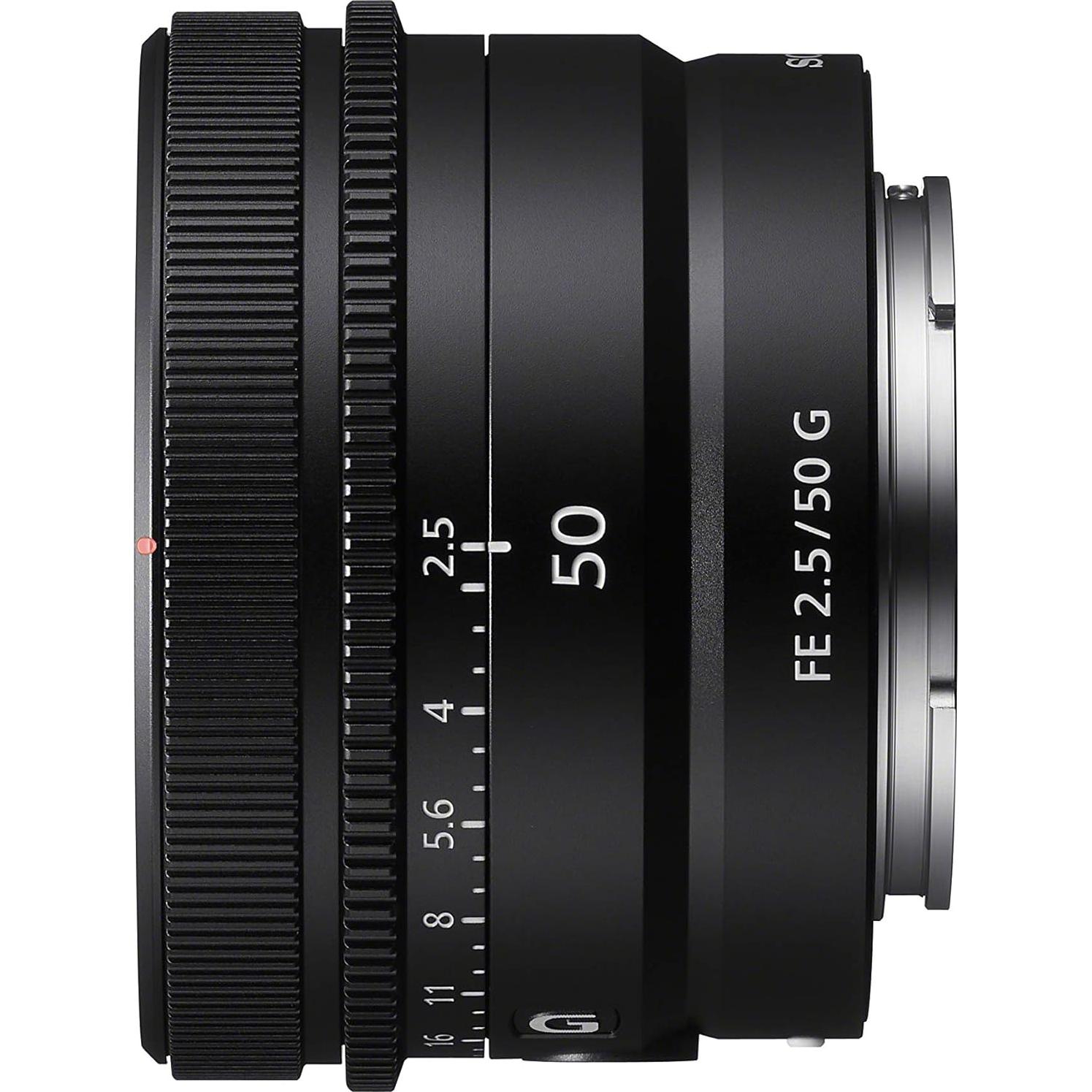 Lente Sony FE 50mm F2.5 G Ultra-Compacto 173.9g