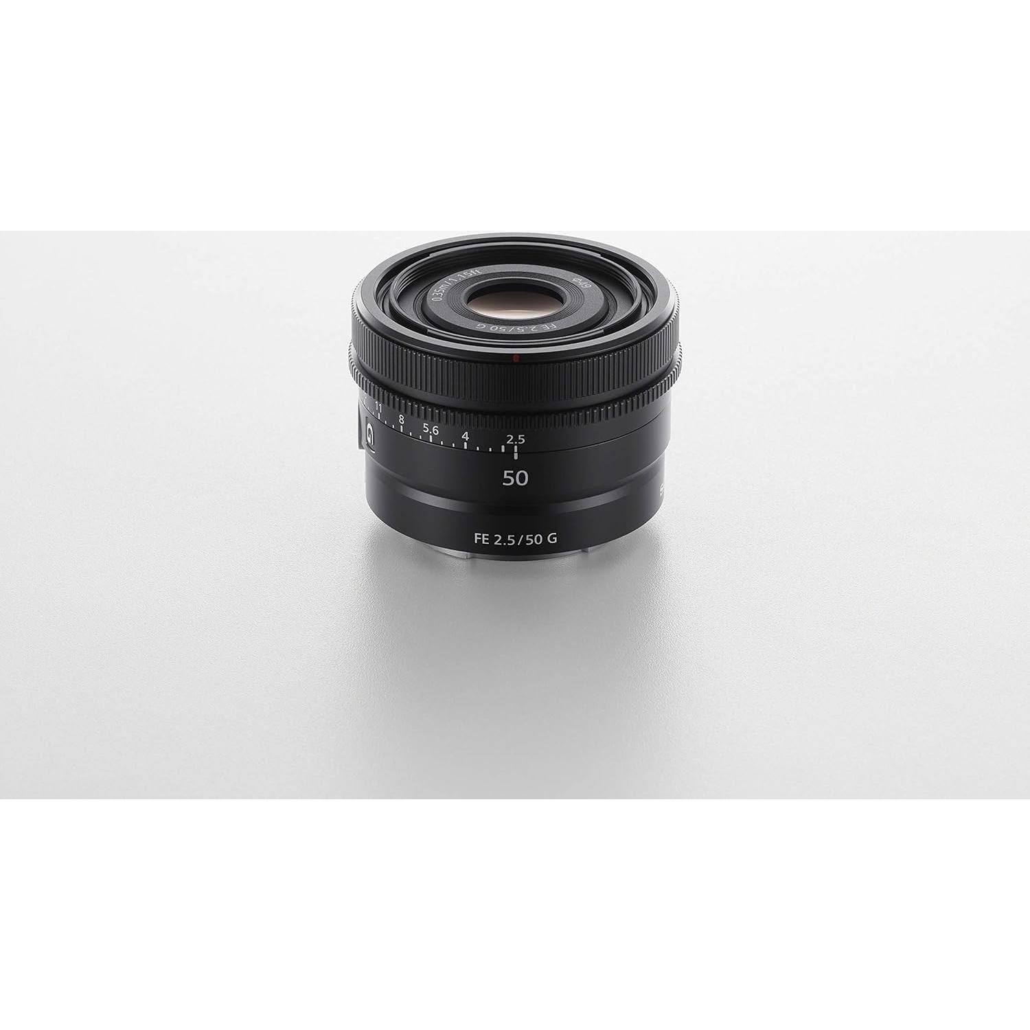 Lente Sony FE 50mm F2.5 G Ultra-Compacto 173.9g