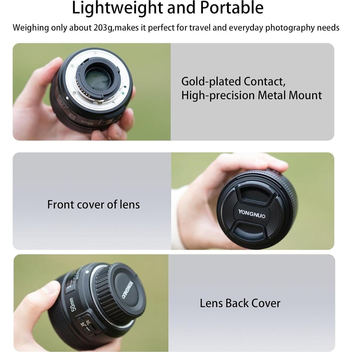 Lente YONGNUO 50mm F1.8 para Nikon F - Apertura 1.8