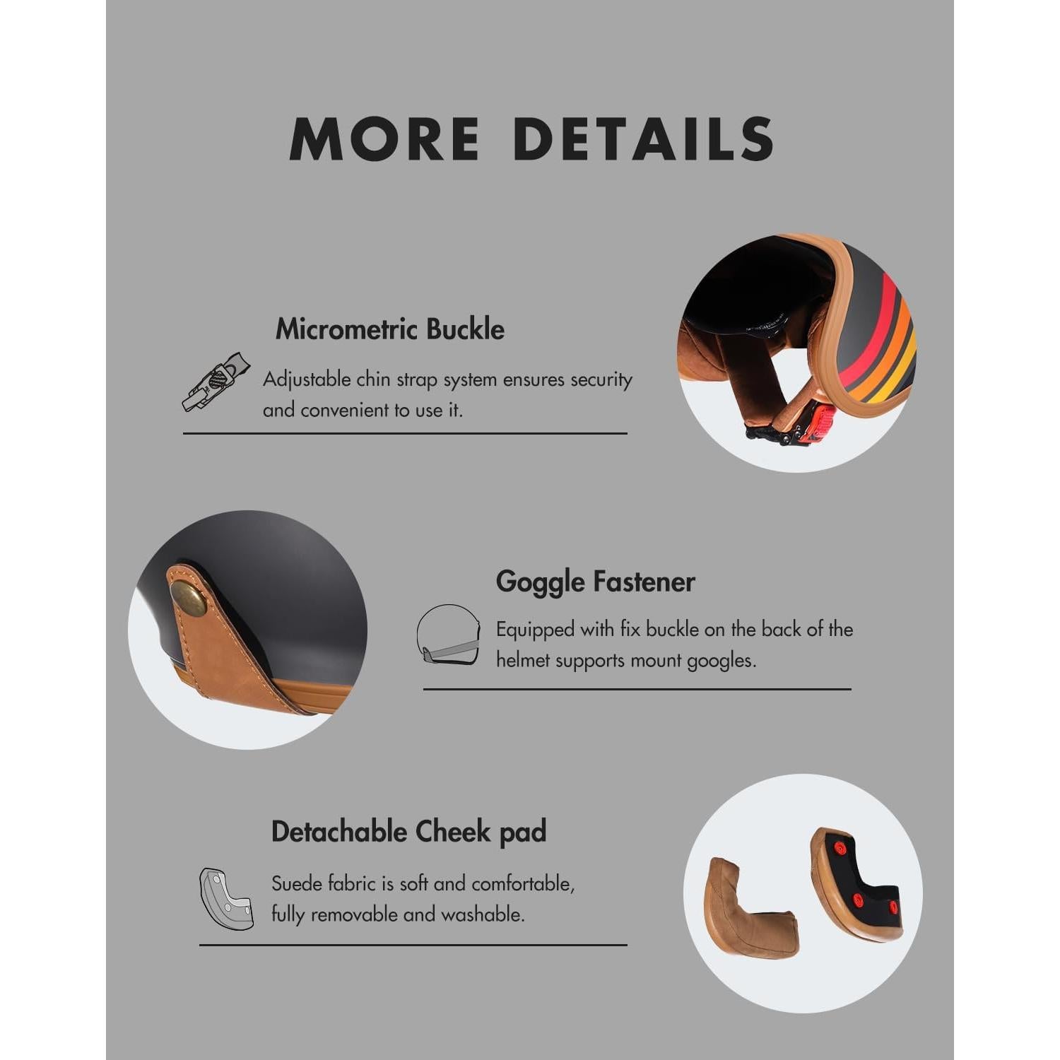 Casco de Moto TRIANGLE B206 Retro Abierto para Adultos XL