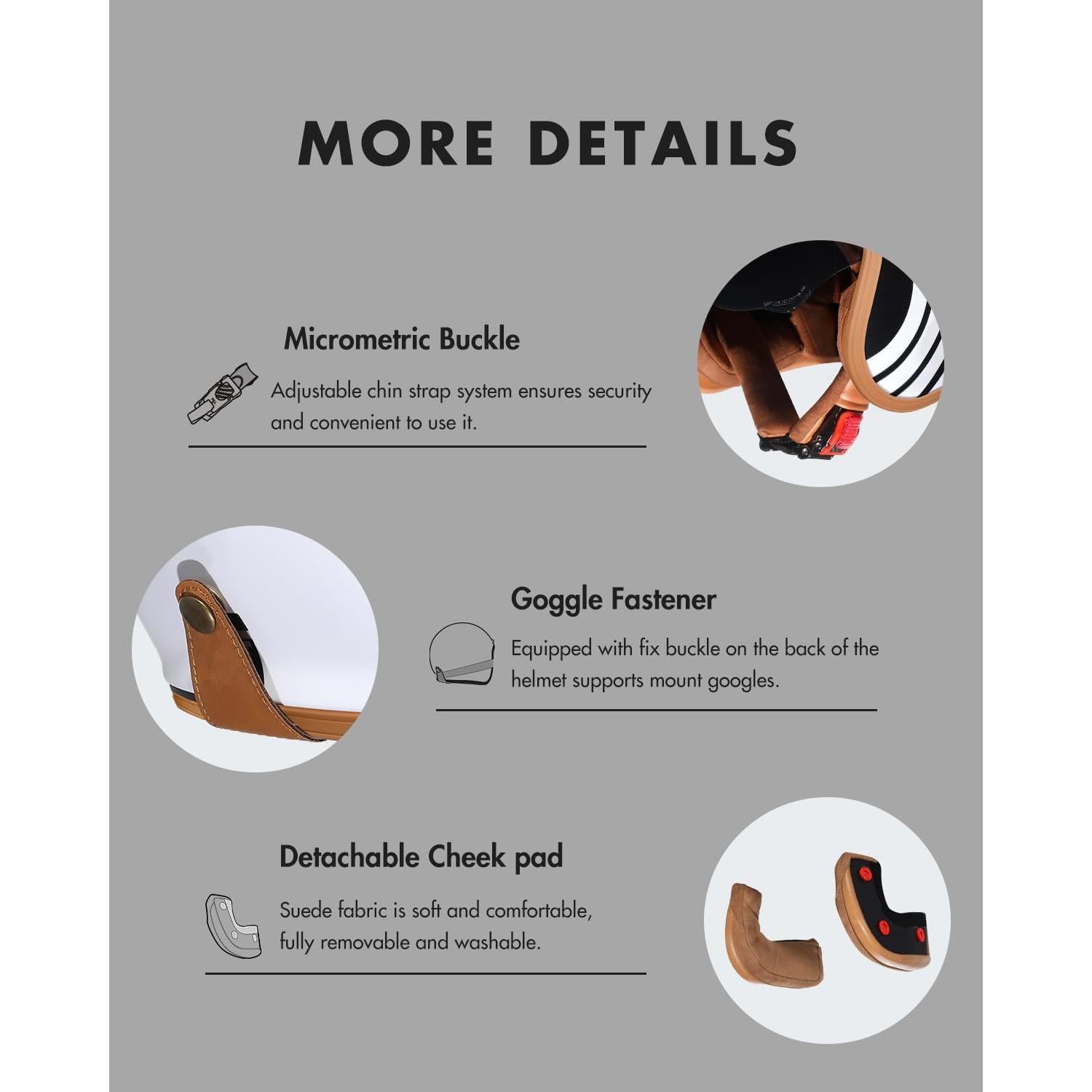 Casco TRIANGLE 3/4 Retro Negro Blanco XXL para Motocicleta