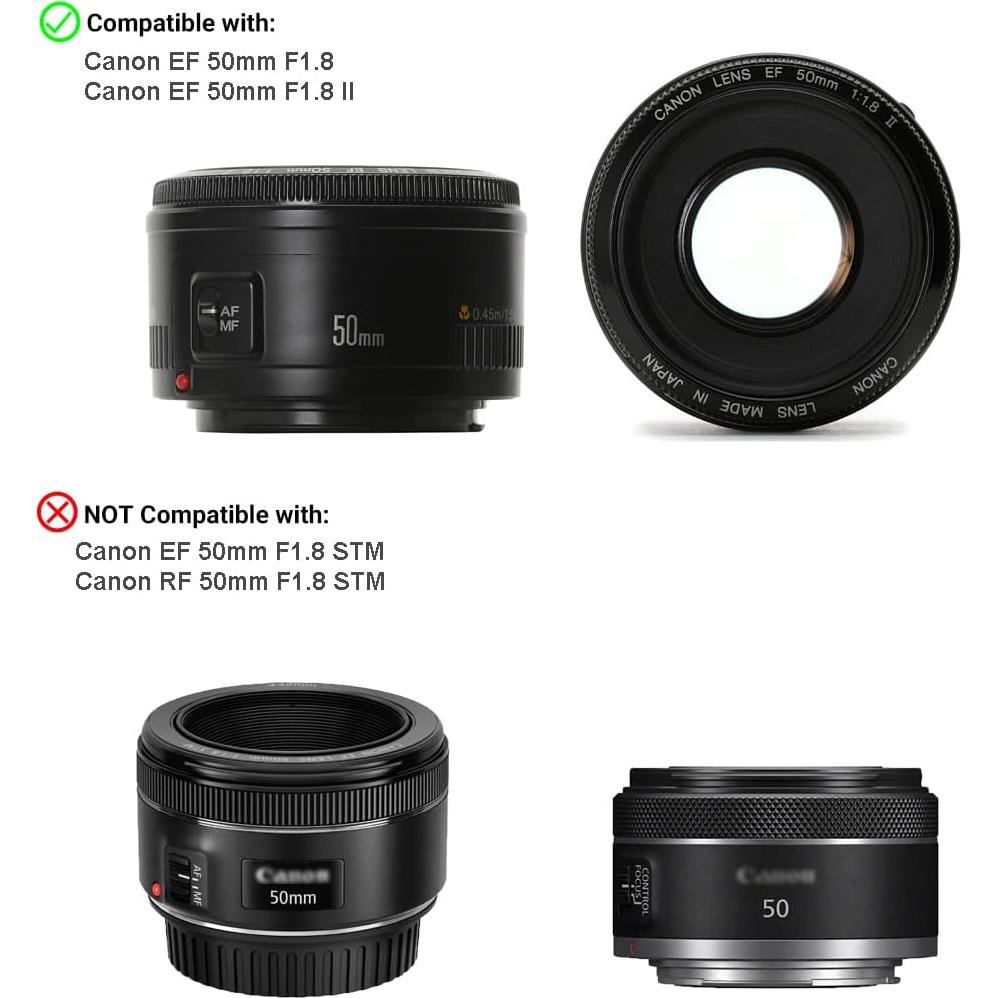 Filtro de lente JJC LH-62 para Canon EF 50mm f/1.8 - Negro