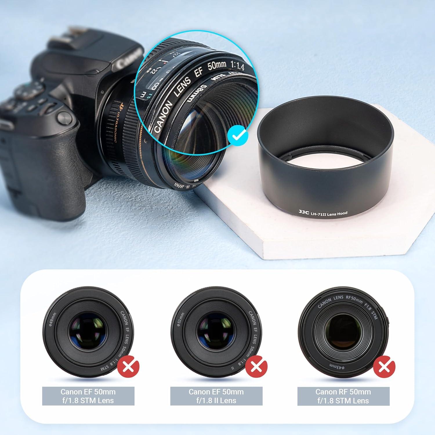 Parasol JJC LH-71II para Lente Canon EF 50mm f/1.4 USM