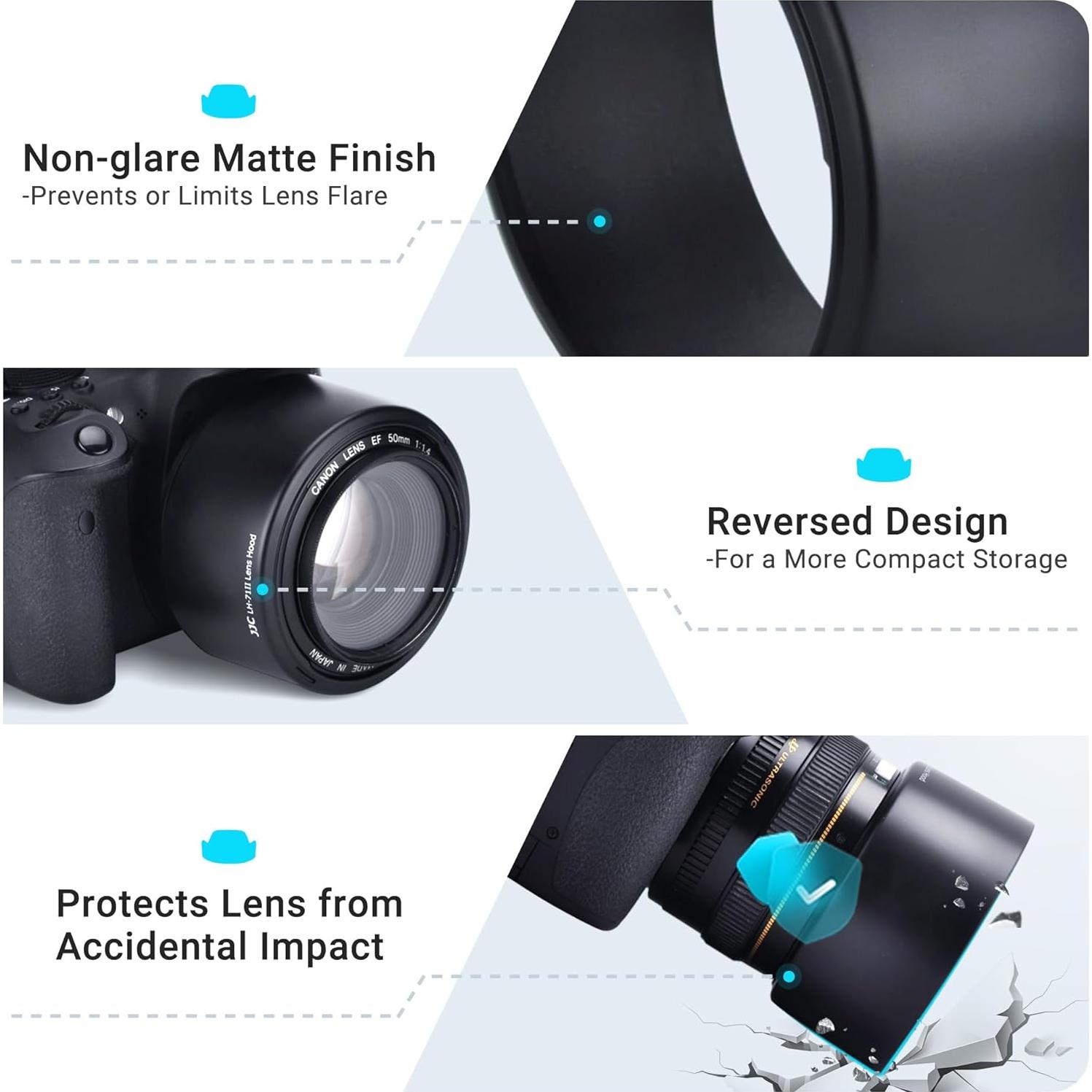 Parasol JJC LH-71II para Lente Canon EF 50mm f/1.4 USM