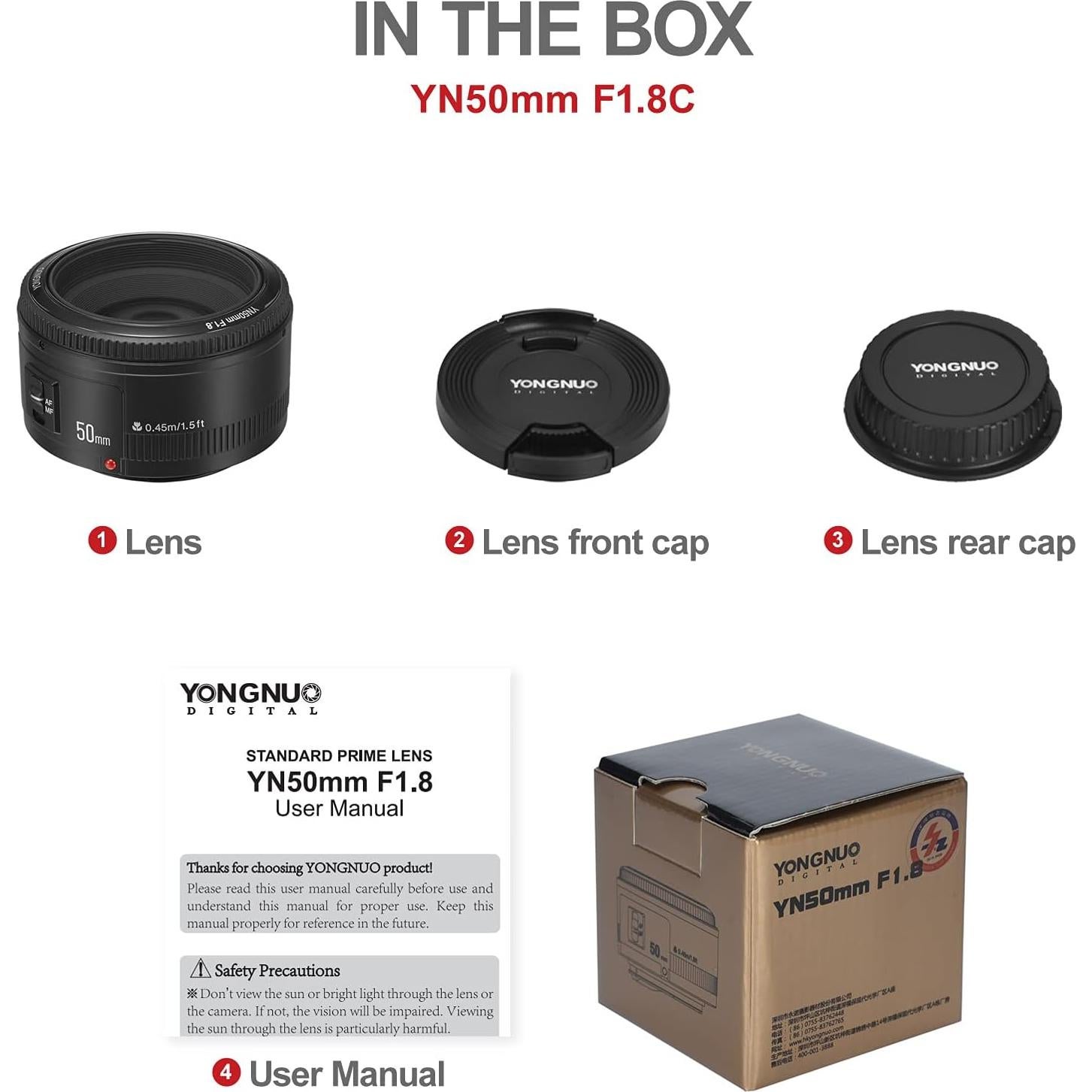 Lente Prime YONGNUO YN50mm F1.8 para Canon EF - Autoenfoque