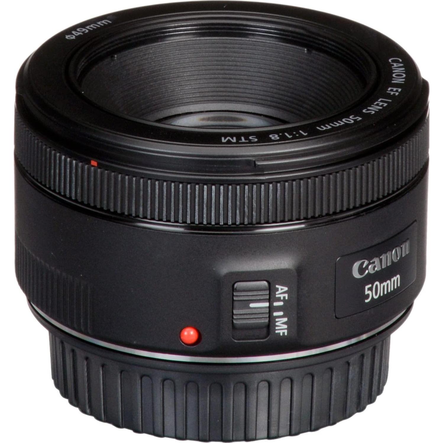 Lente Canon EF 50mm f/1.8 STM + Funda y Accesorios