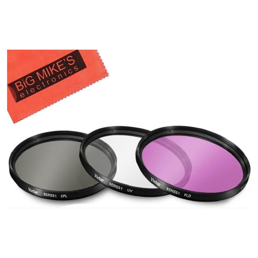 Kit de Filtros 43mm UV-CPL-FLD para Cámaras Canon y Fujifilm