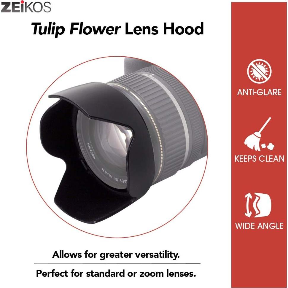 Capucha de lente tulipán 52MM Zeikos + paño microfibra