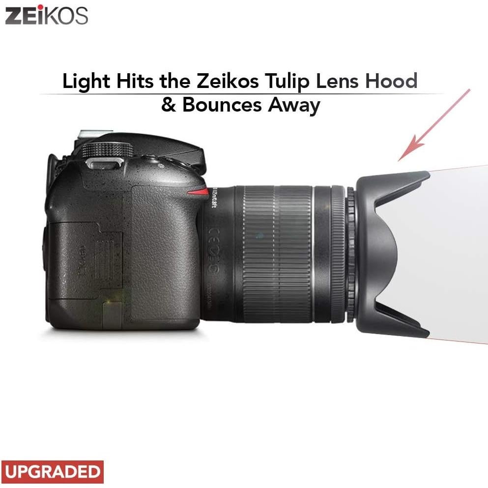 Capucha de lente tulipán 52MM Zeikos + paño microfibra