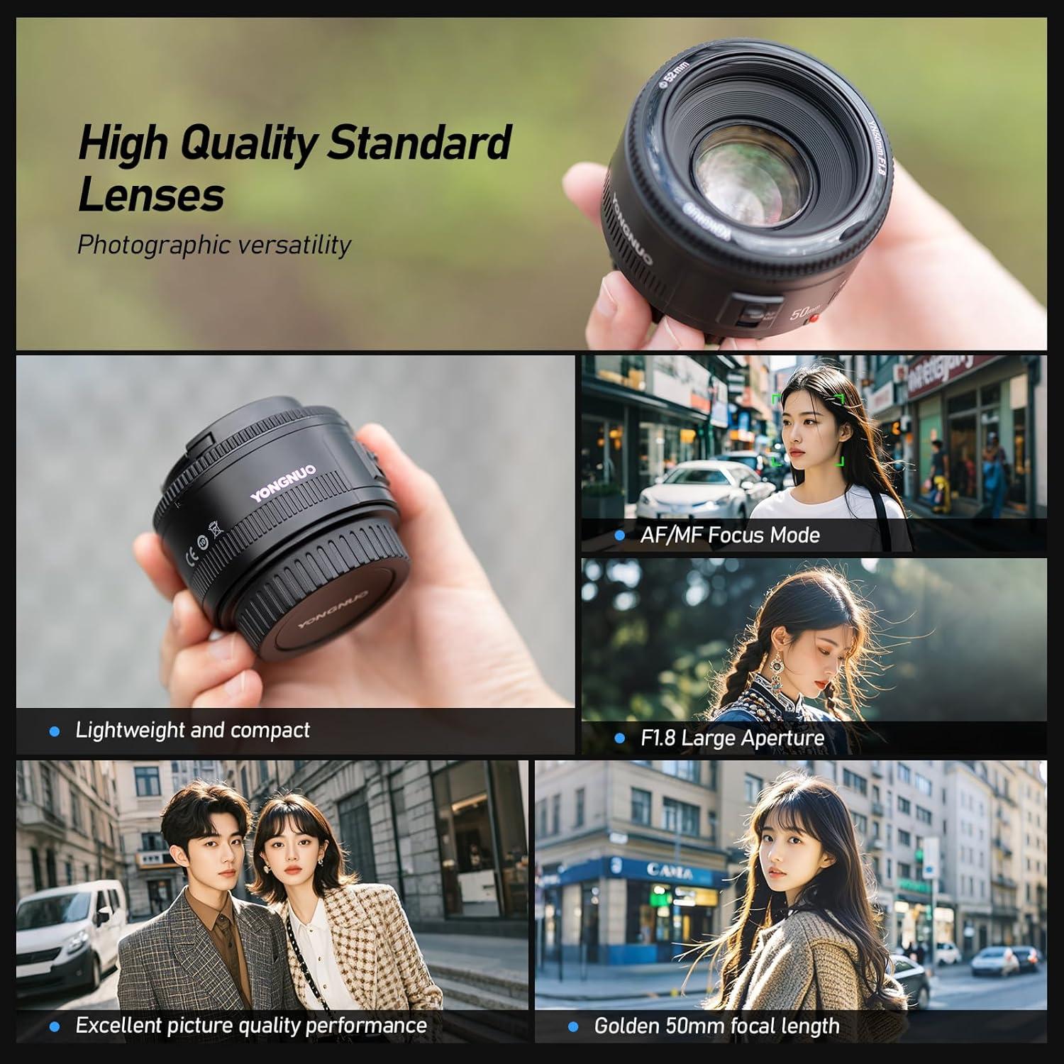 Lente Yongnuo YN50MM F1.8C para Canon - Apertura F1.8, 50mm