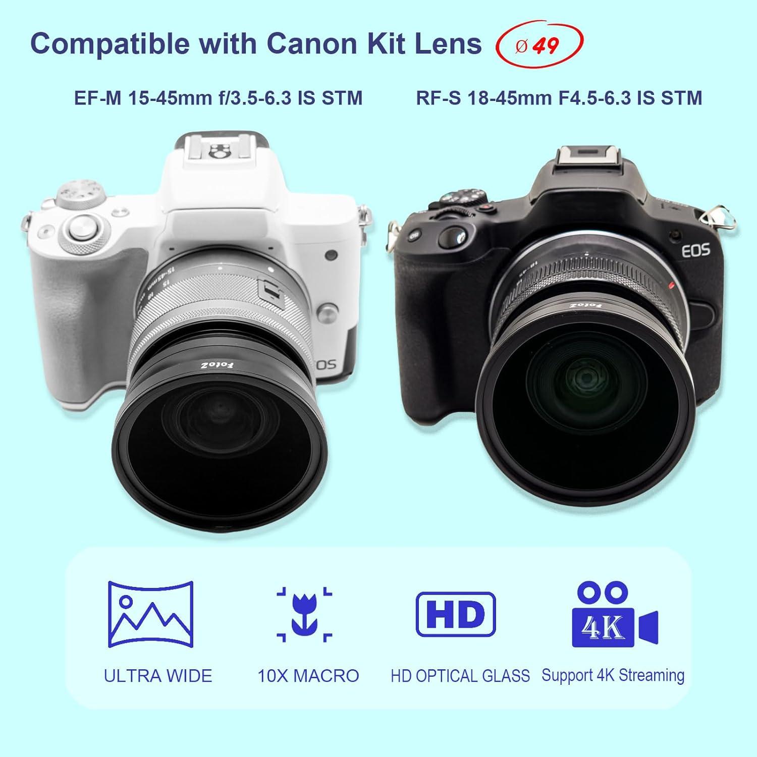 Lente Gran Angular y Macro 49mm FotoZ para Canon y Panasonic