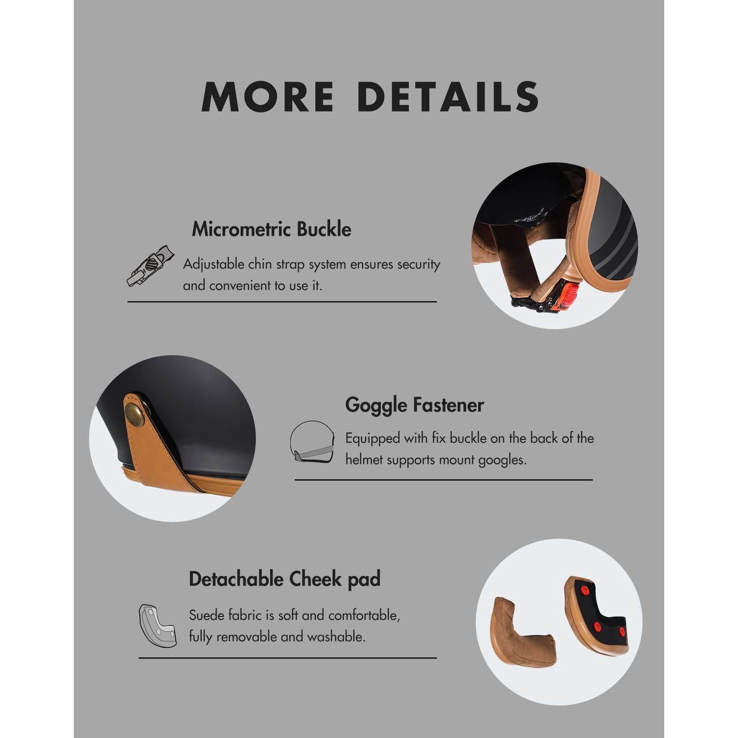 Casco TRIANGLE B206 Retro 3/4 para Motocicleta Adulto L