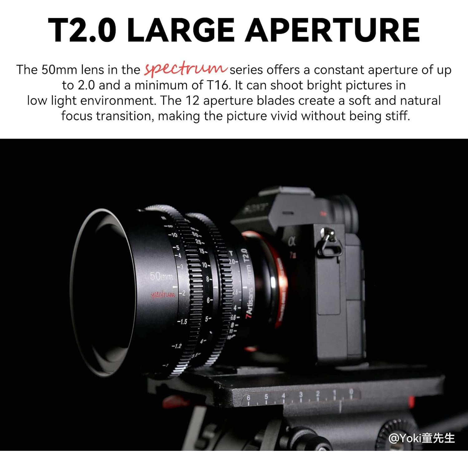 Lente Cine 50mm T2.0 7artisans para Canon RF - Enfoque Manual