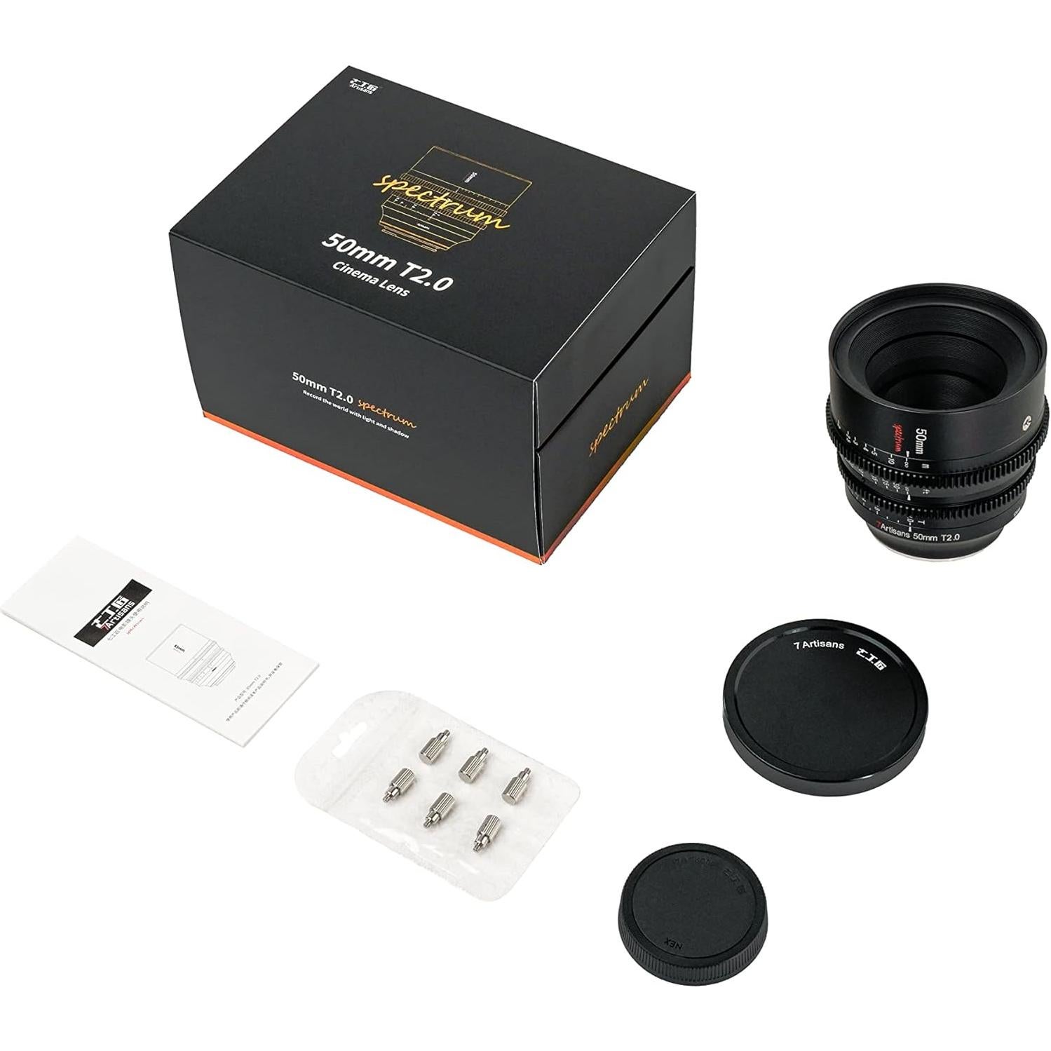Lente Cine 50mm T2.0 7artisans para Canon RF - Enfoque Manual