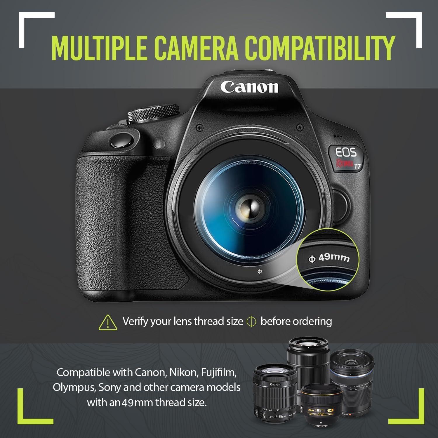 Kit de Lentes Ultra Deluxe 49mm para Canon y Fuji - 7 Piezas