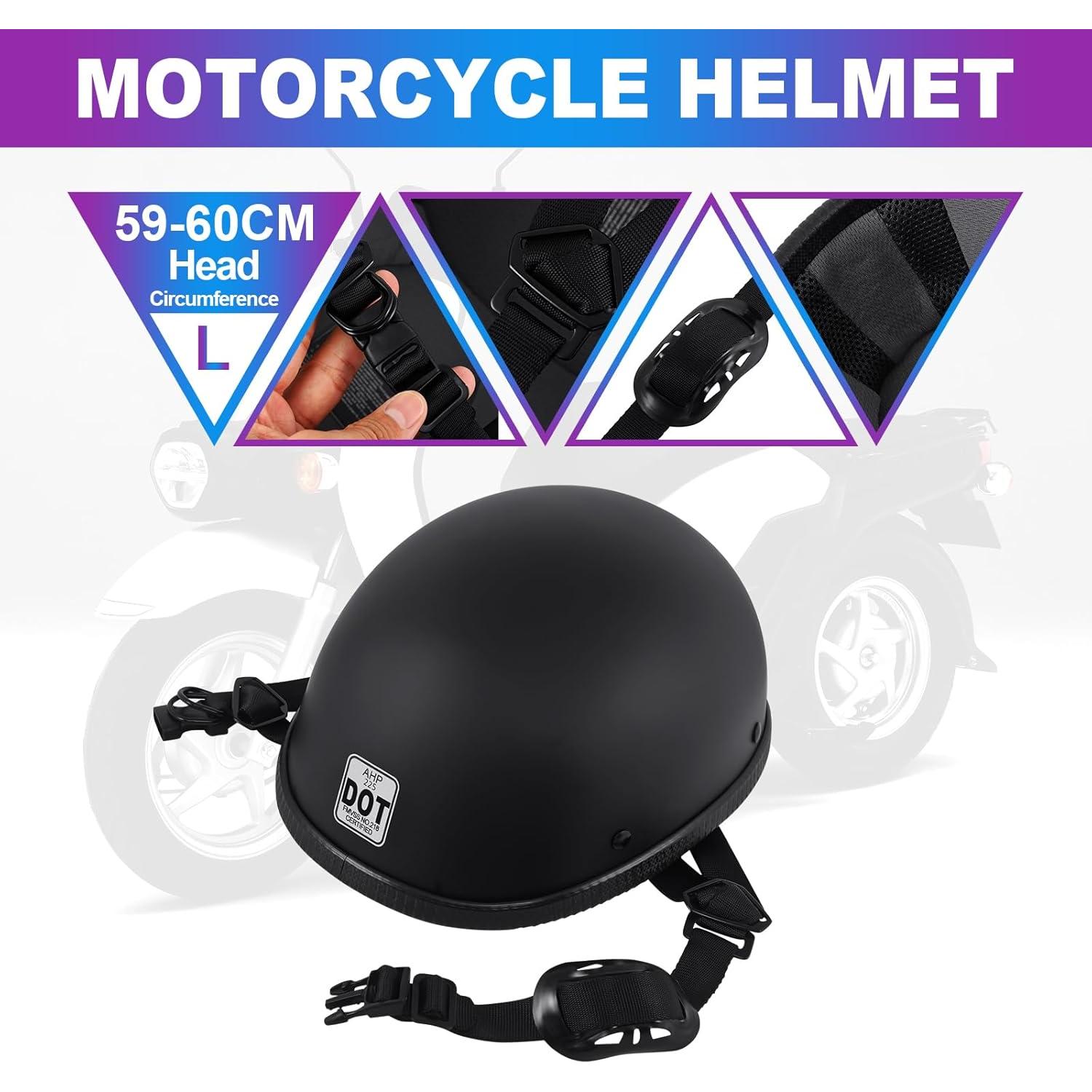 Casco de Motocicleta H-YEEU L Negro ABS Aprobado DOT