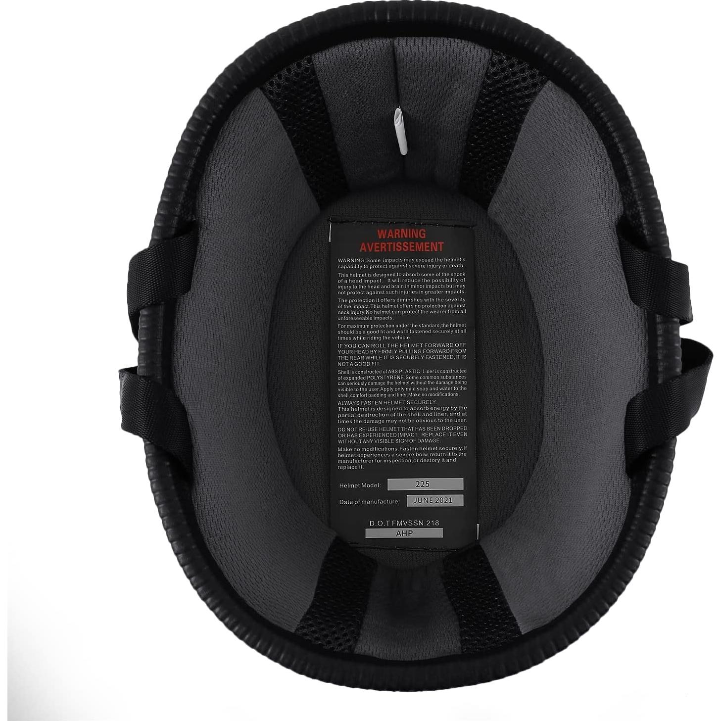 Casco de Motocicleta H-YEEU L Negro ABS Aprobado DOT