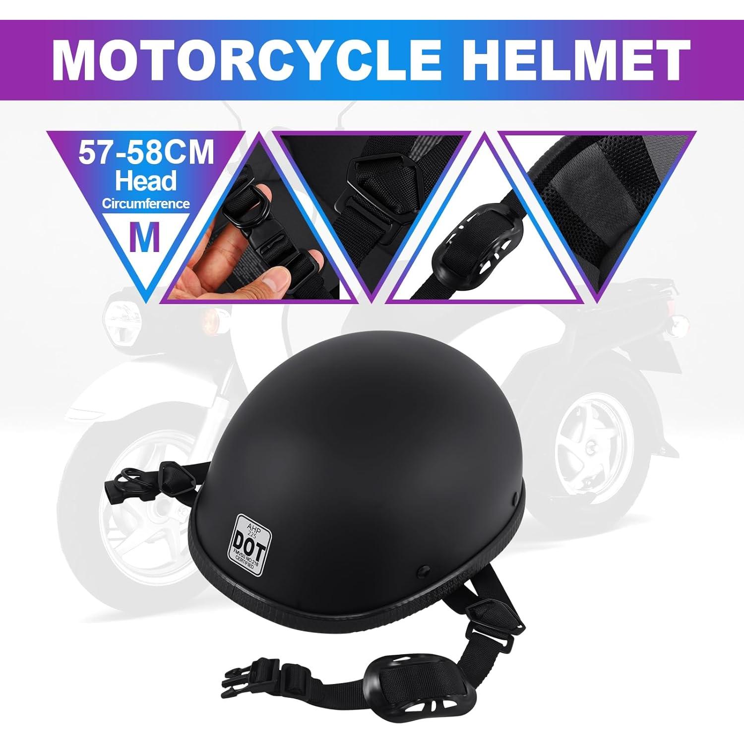 Casco de Motocicleta H-YEEU DOT M Negro Medio