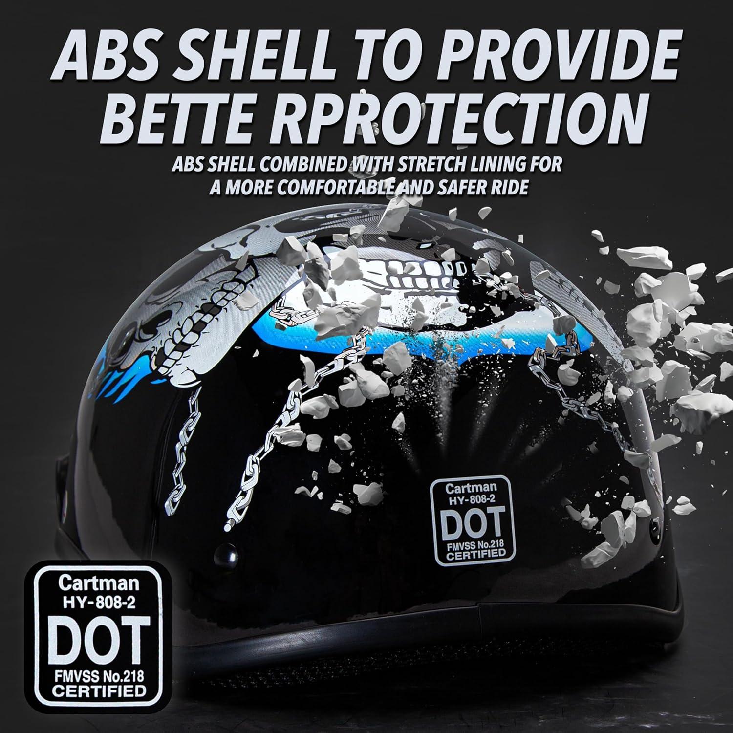 Casco Medio Rostro CARTMAN Calavera Azul X-Large DOT