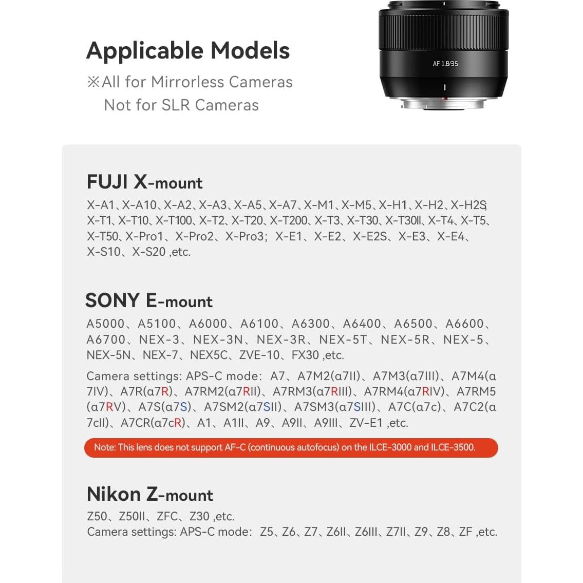 Lente TTartisan AF 35mm F1.8 II para Sony E - Negro