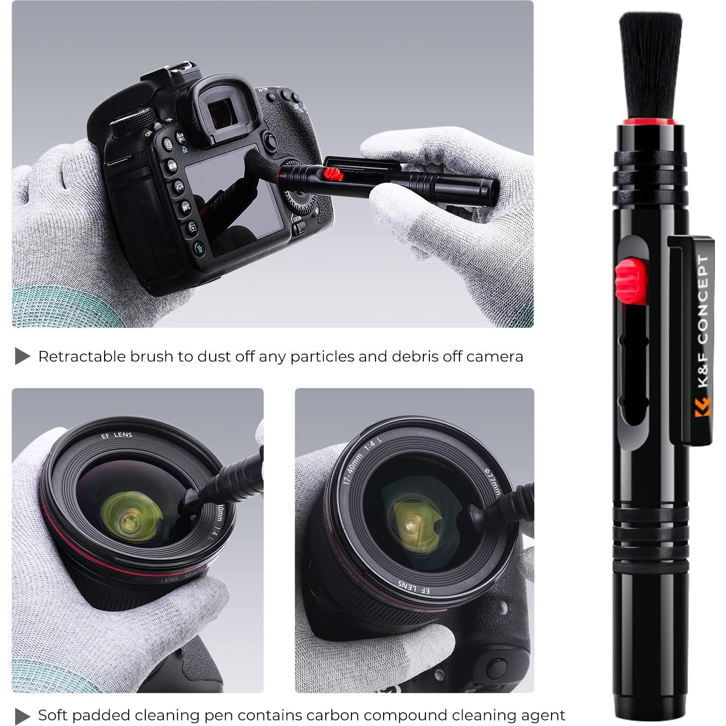 Bolígrafo de limpieza K&F Concept para lentes de cámaras y ópticas