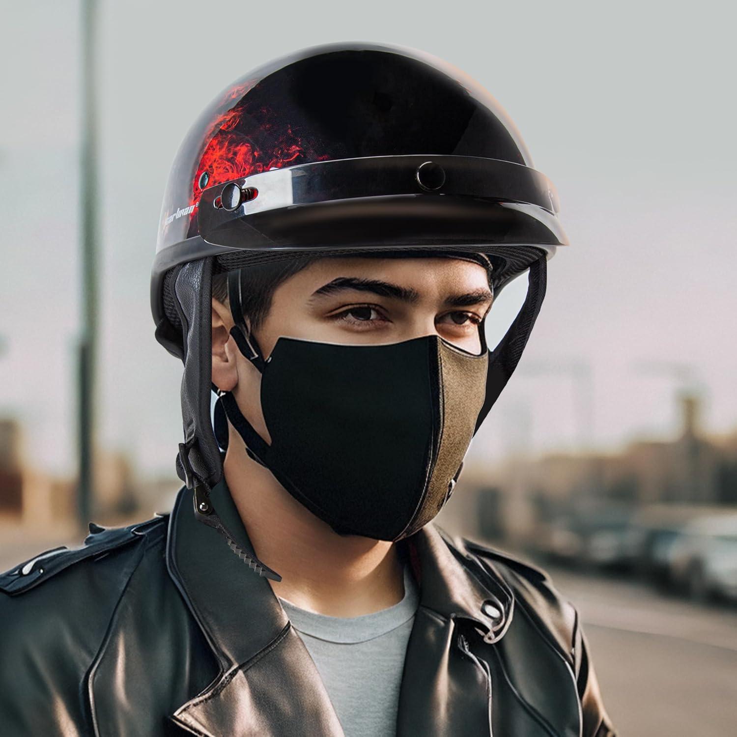 Casco Cartman CM-808G02XL Calavera Roja para Moto X-Large