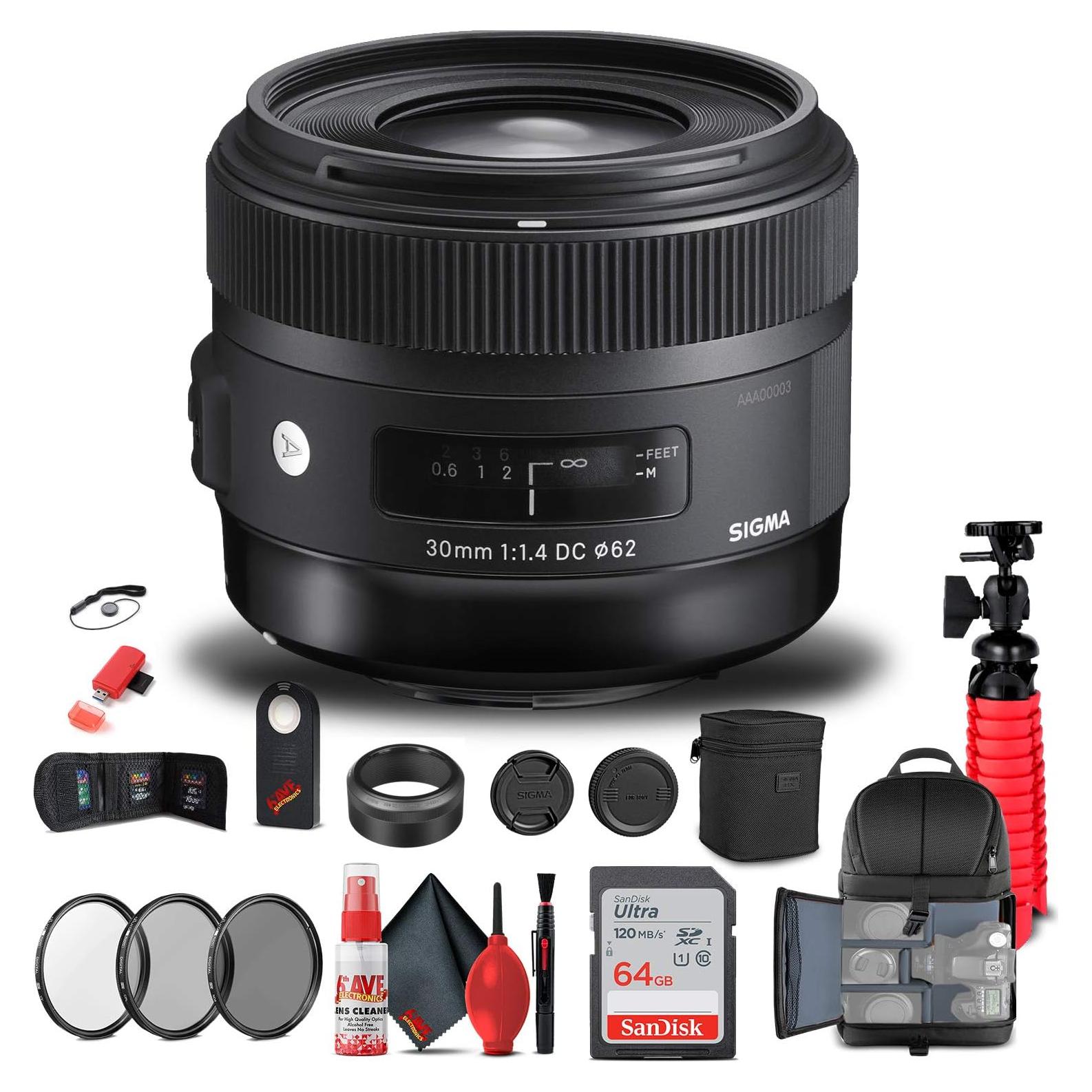 Lente Sigma 30mm f/1.4 DC HSM Art para Nikon F + Accesorios