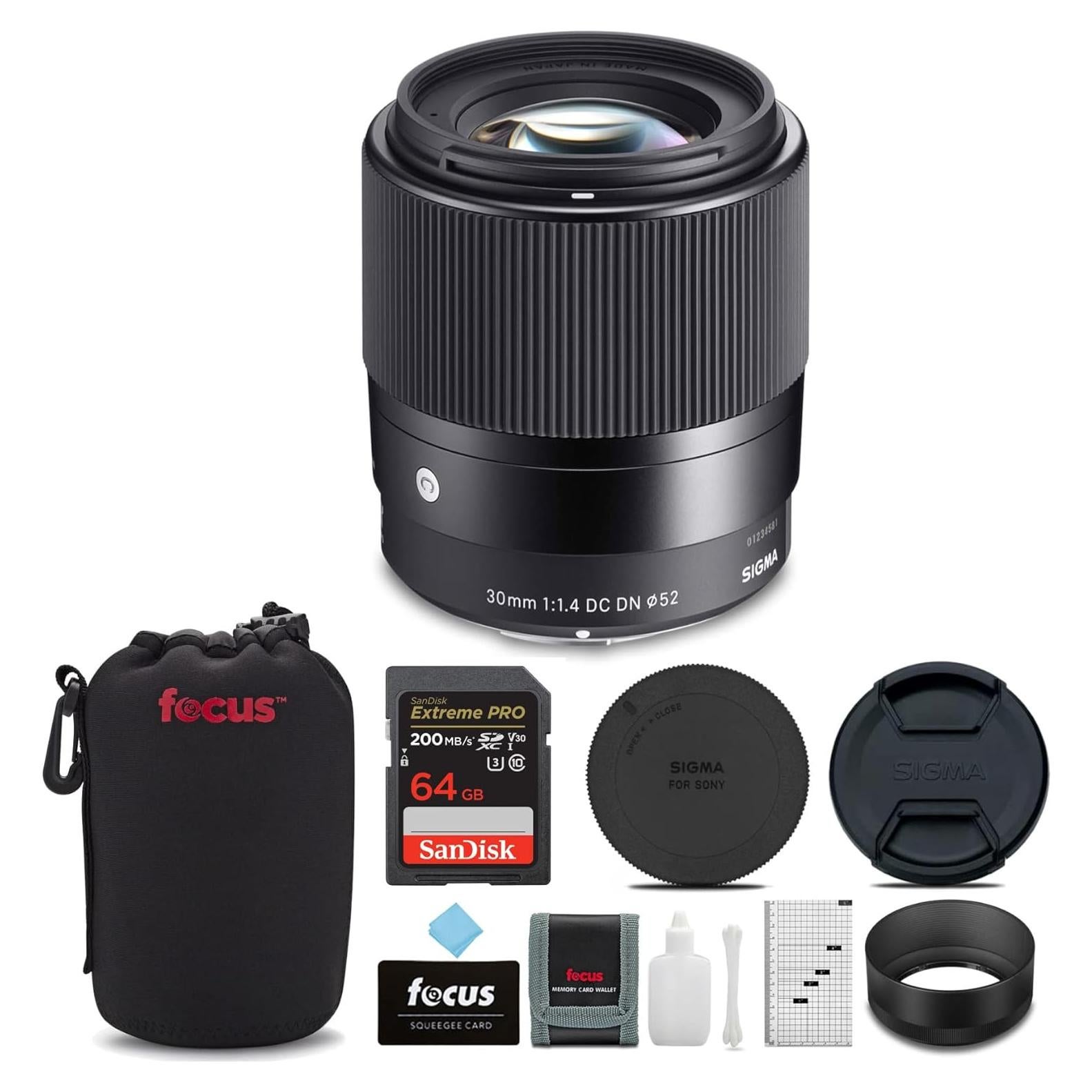 Lente Sigma 30mm f/1.4 DC DN Contemporáneo + Tarjeta 64GB