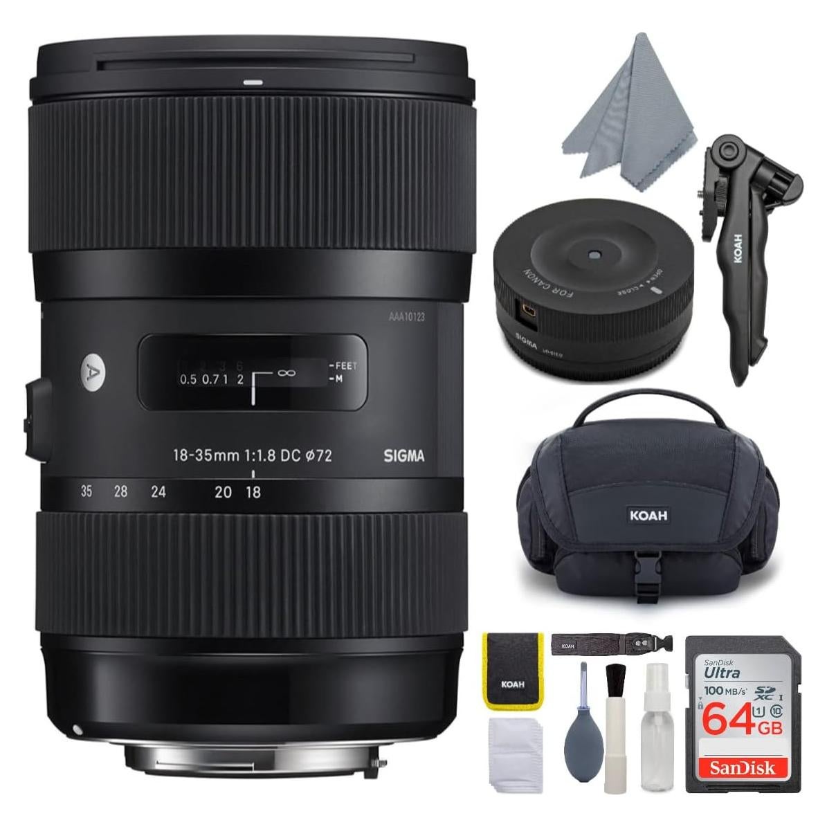Lente Sigma 18-35mm F1.8 Art para DSLR Canon + Base USB + Tarjeta 64GB
