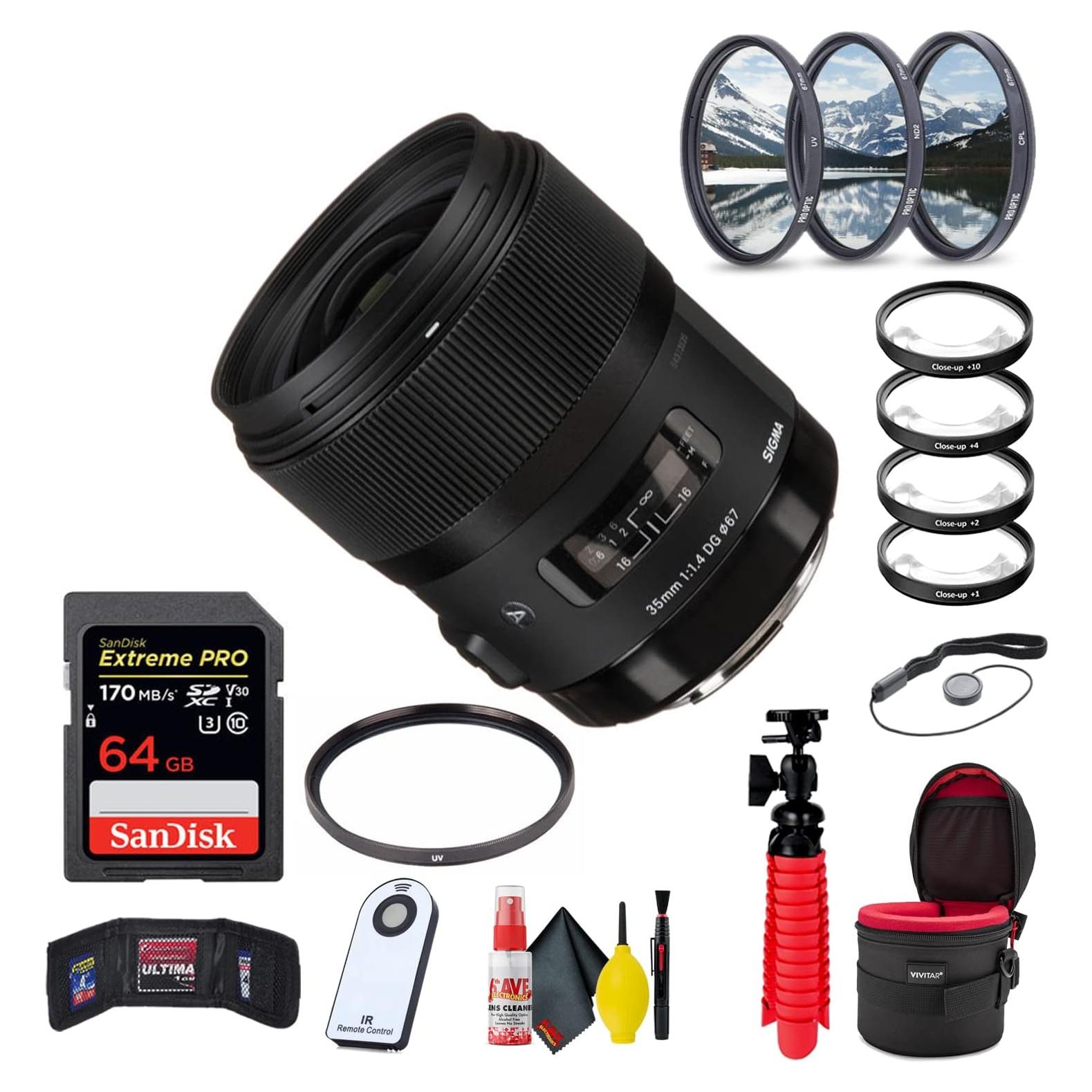 Lente Sigma 35mm f/1.4 DG HSM Art para Canon EF + Tarjeta SD 64GB