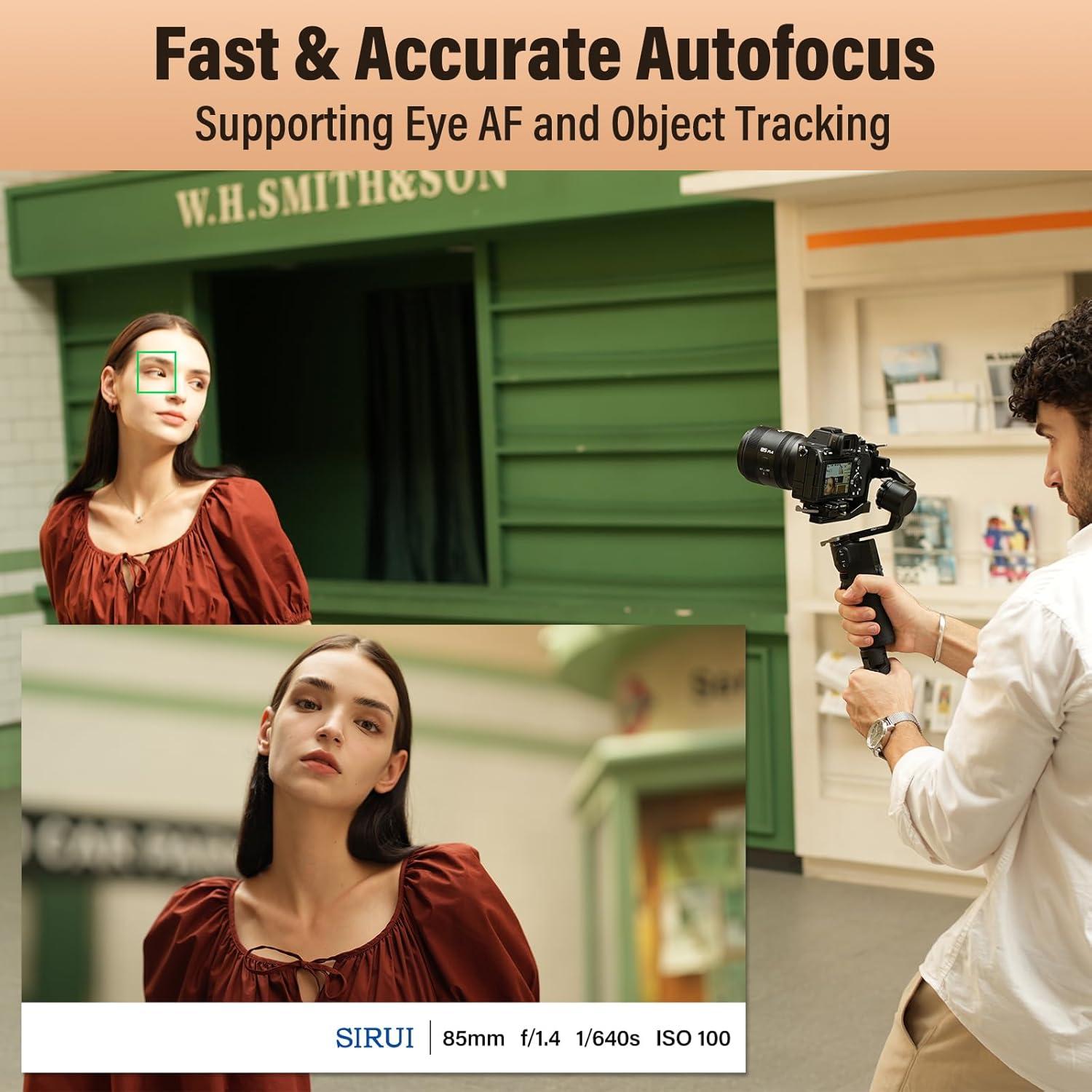 Lente SIRUI Aurora 85mm F1.4 para cámaras Sony E