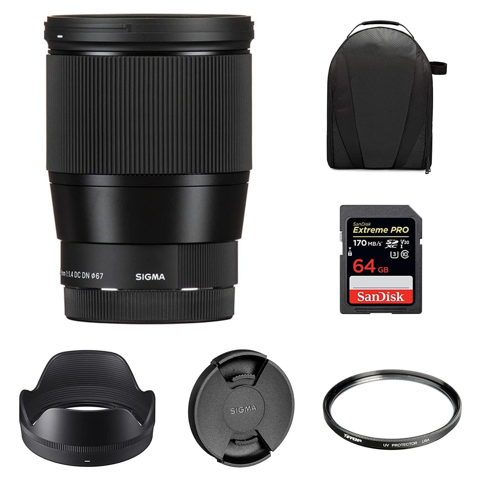 Lente Sigma 16mm f/1.4 DC DN para Canon EF-M + Filtro UV 67mm