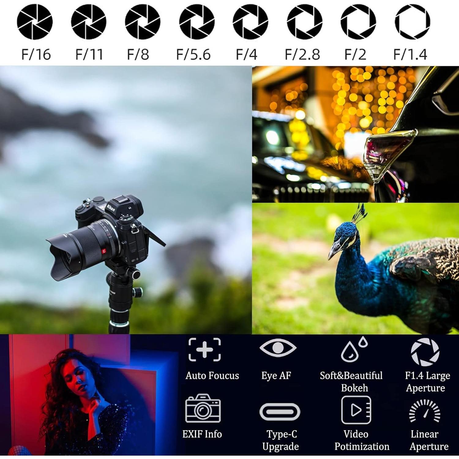 Lente VILTROX 56mm f/1.4 Auto Enfoque para Nikon Z