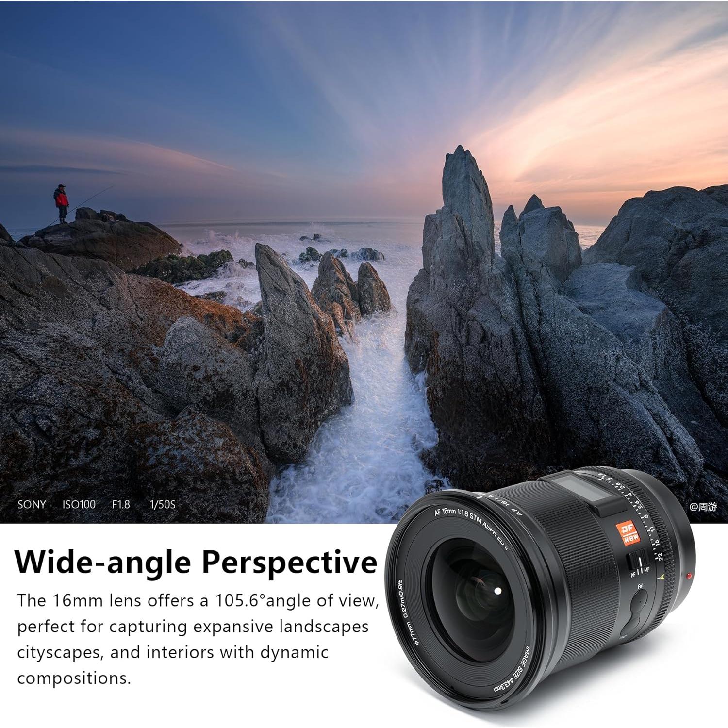 Lente Gran Angular VILTROX 16mm F1.8 para Sony E-Mount