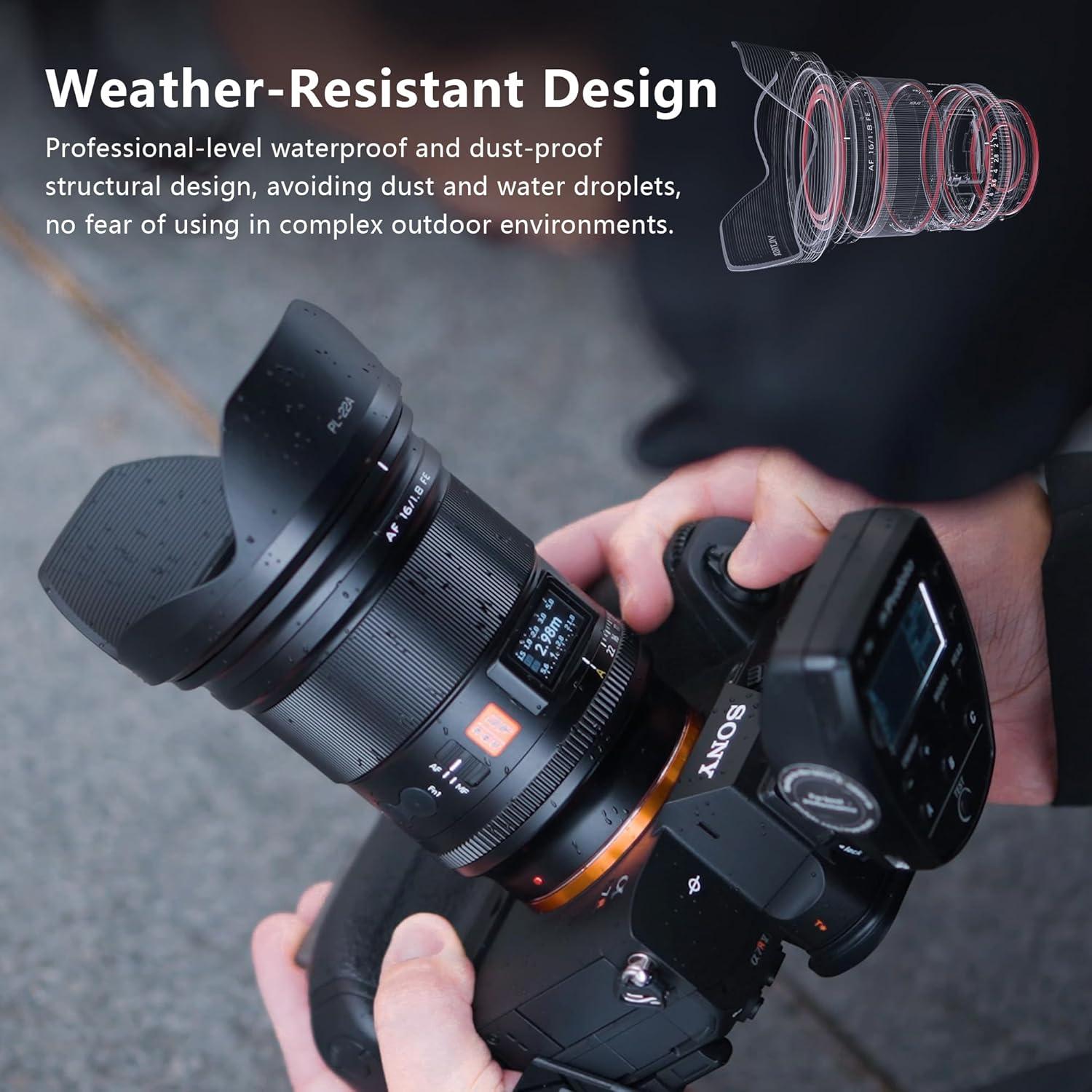 Lente Gran Angular VILTROX 16mm F1.8 para Sony E-Mount