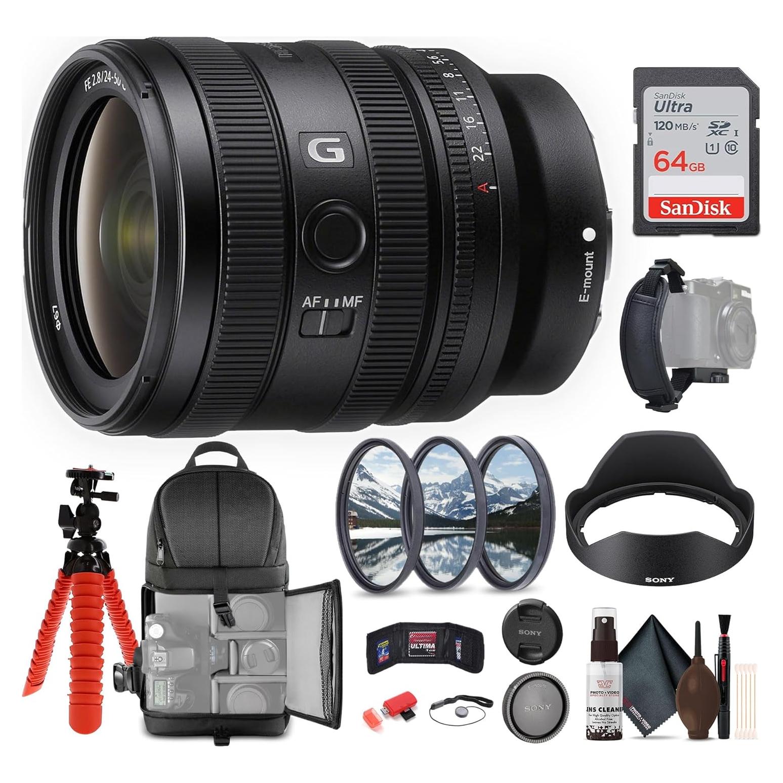 Lente Sony FE 24-50mm f/2.8 G + Accesorios Completo
