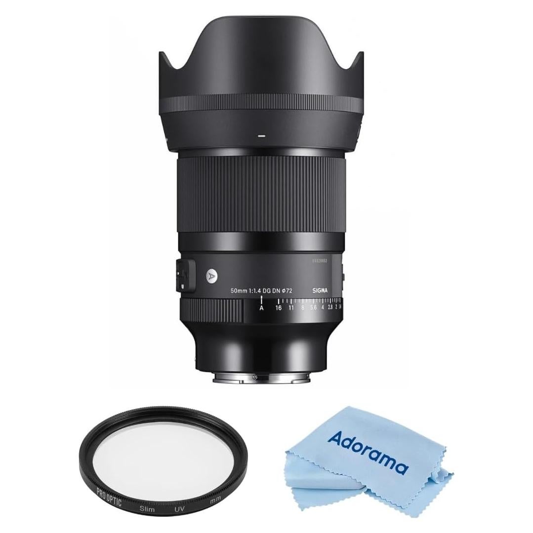 Lente Sigma 50mm f/1.4 DG DN Art para Sony E con Filtro UV 72mm