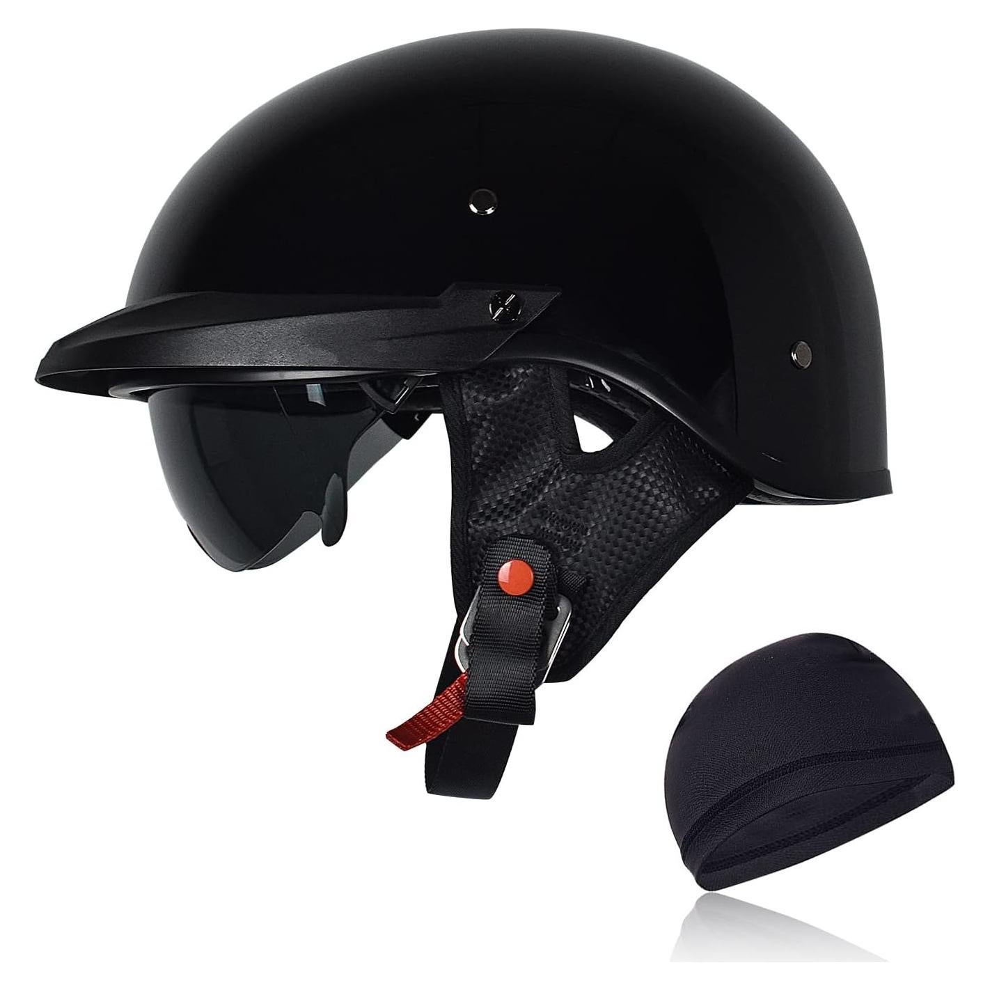 Casco de Motocicleta CHCYCLE Medio con Visera Solar