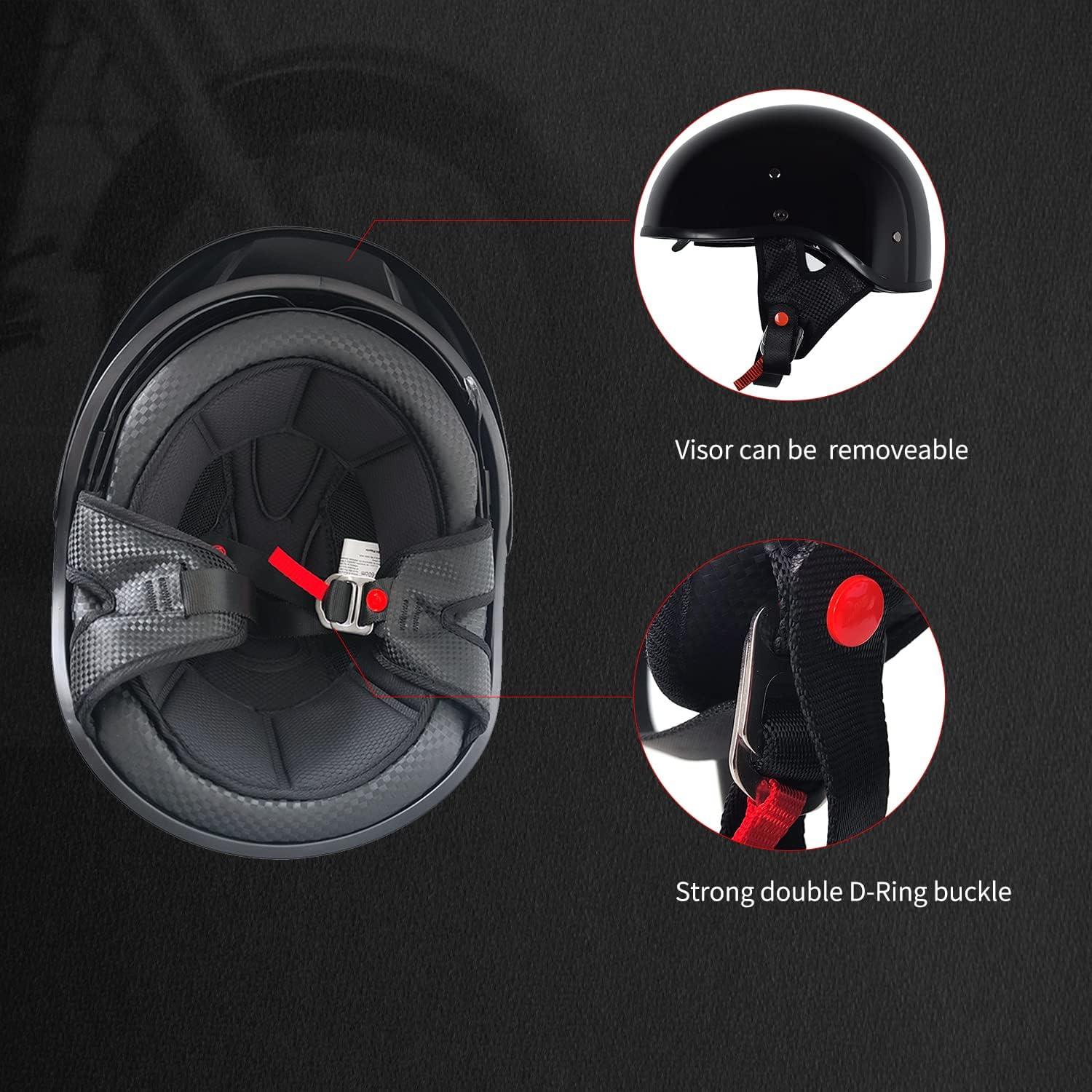 Casco de Motocicleta CHCYCLE Medio con Visera Solar