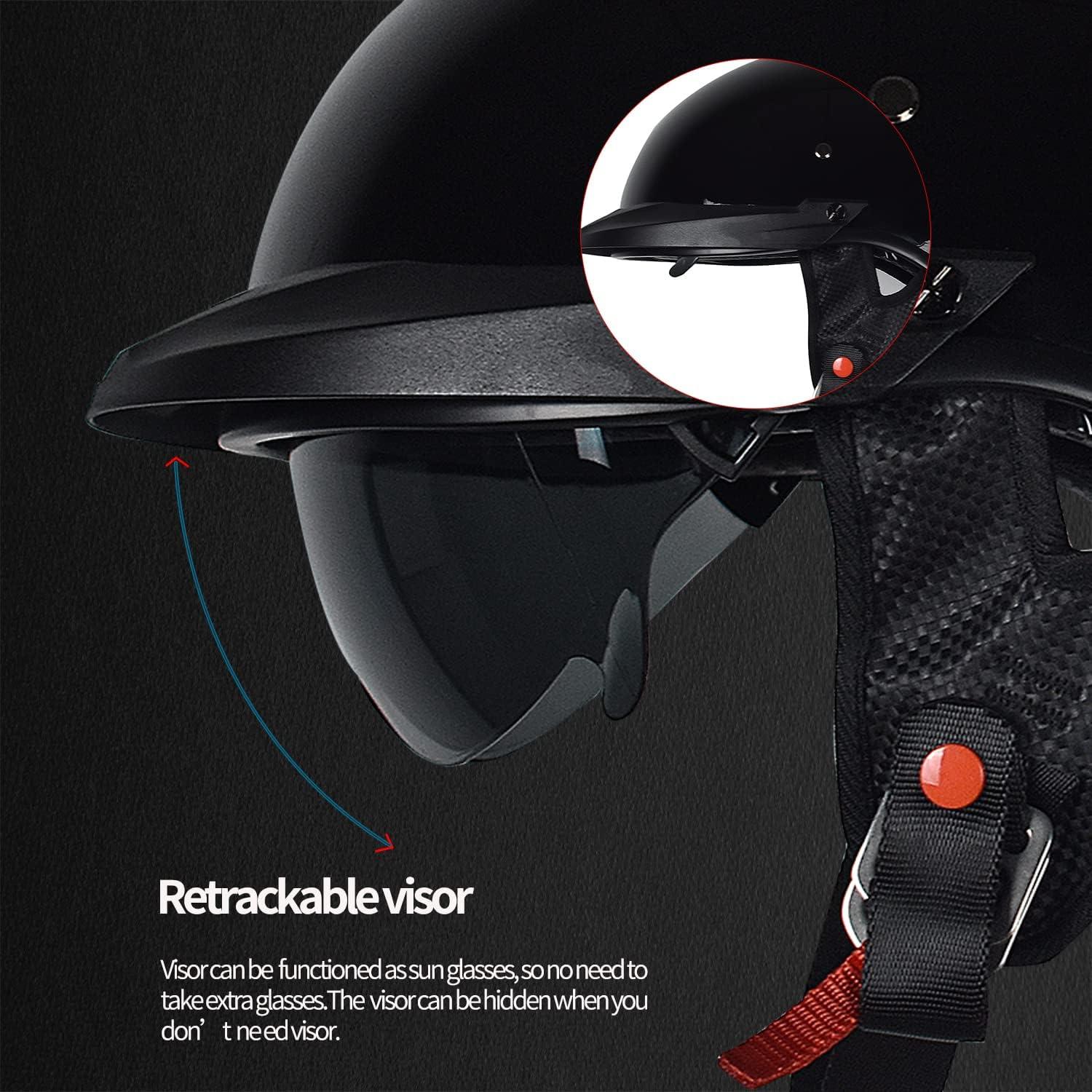 Casco de Motocicleta CHCYCLE Medio con Visera Solar