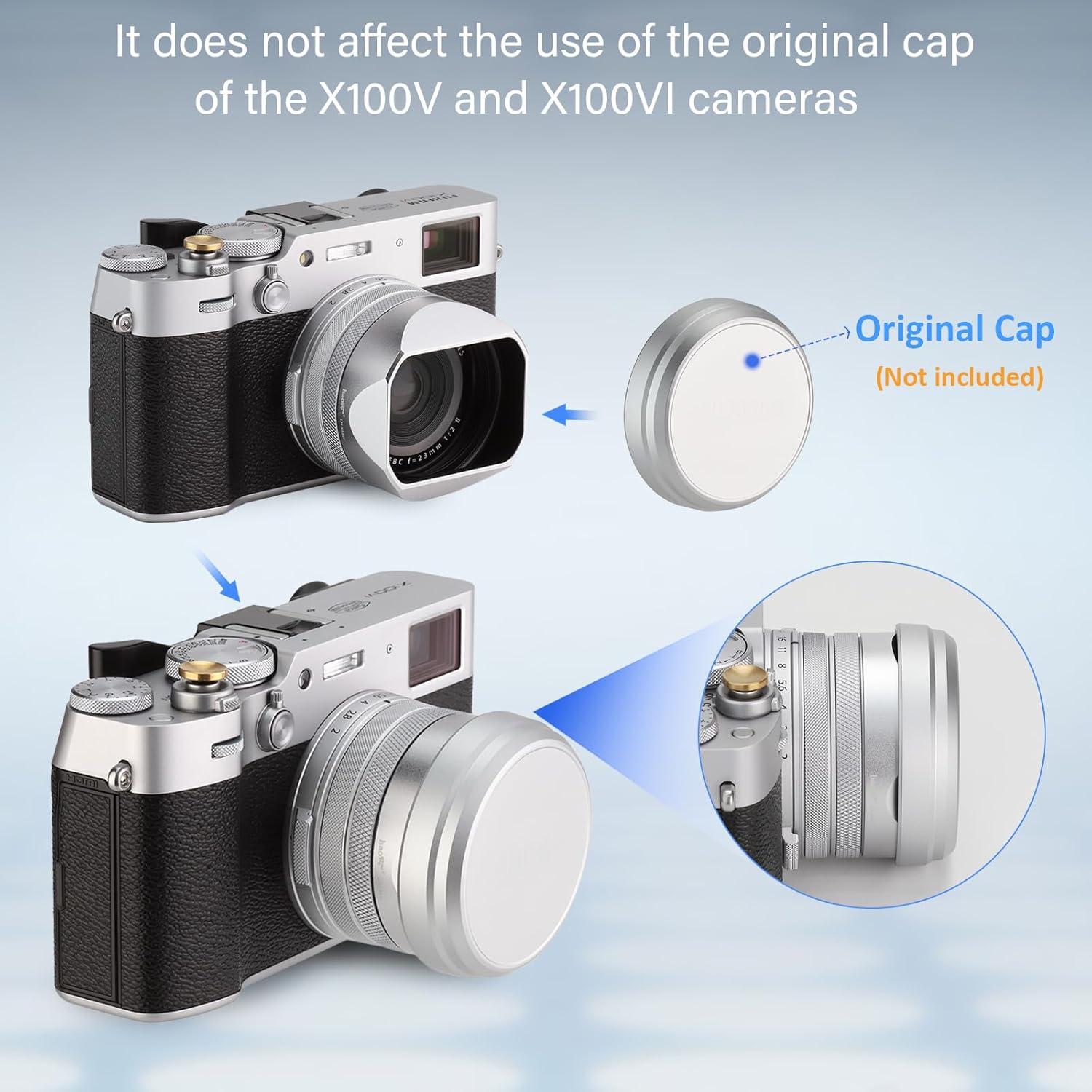 Capucha de Lente Metálica Cuadrada Haoge LH-X54W para Fujifilm X100VI/X100V