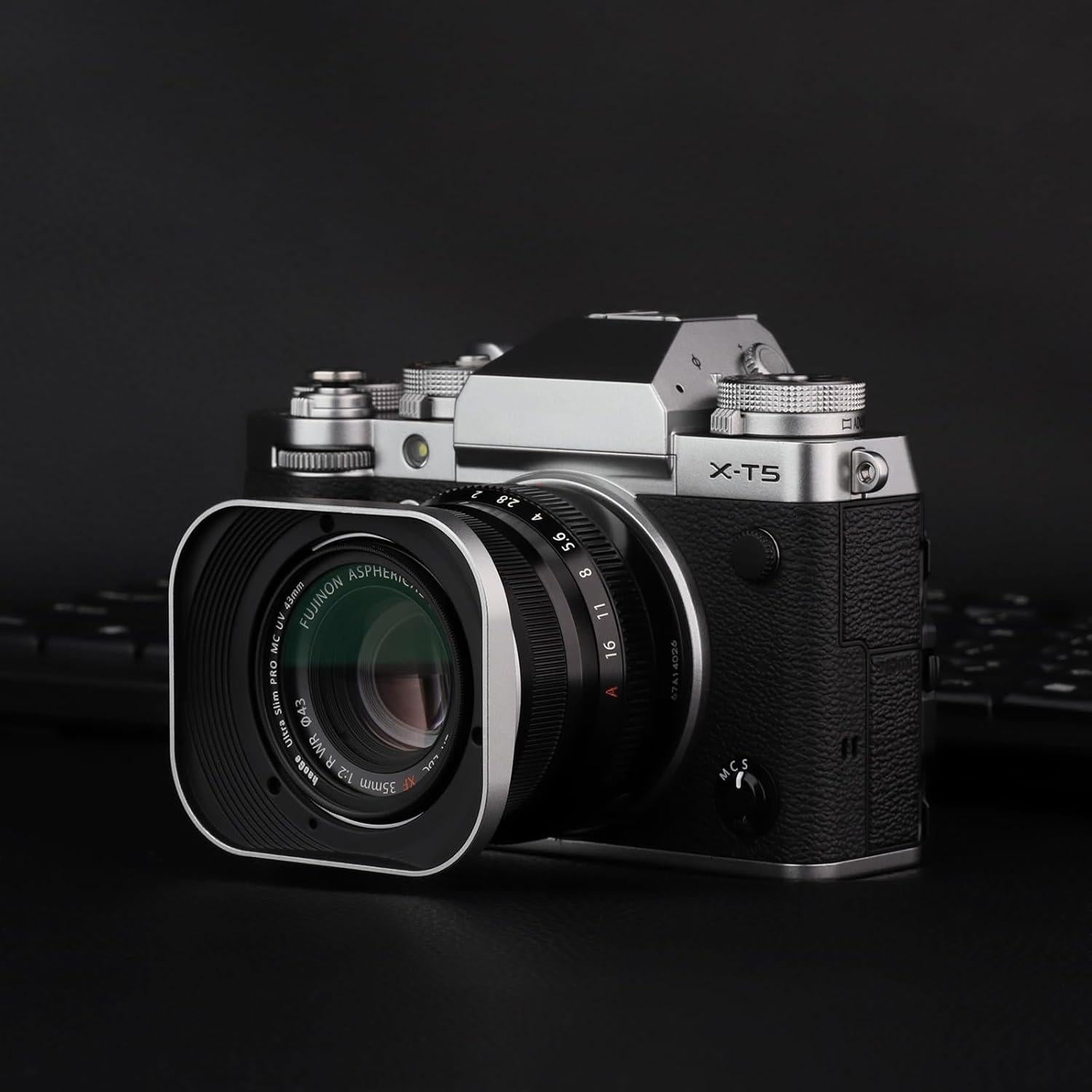 Capucha de Lente Metálica Cuadrada Haoge LH-X35S para Fujifilm