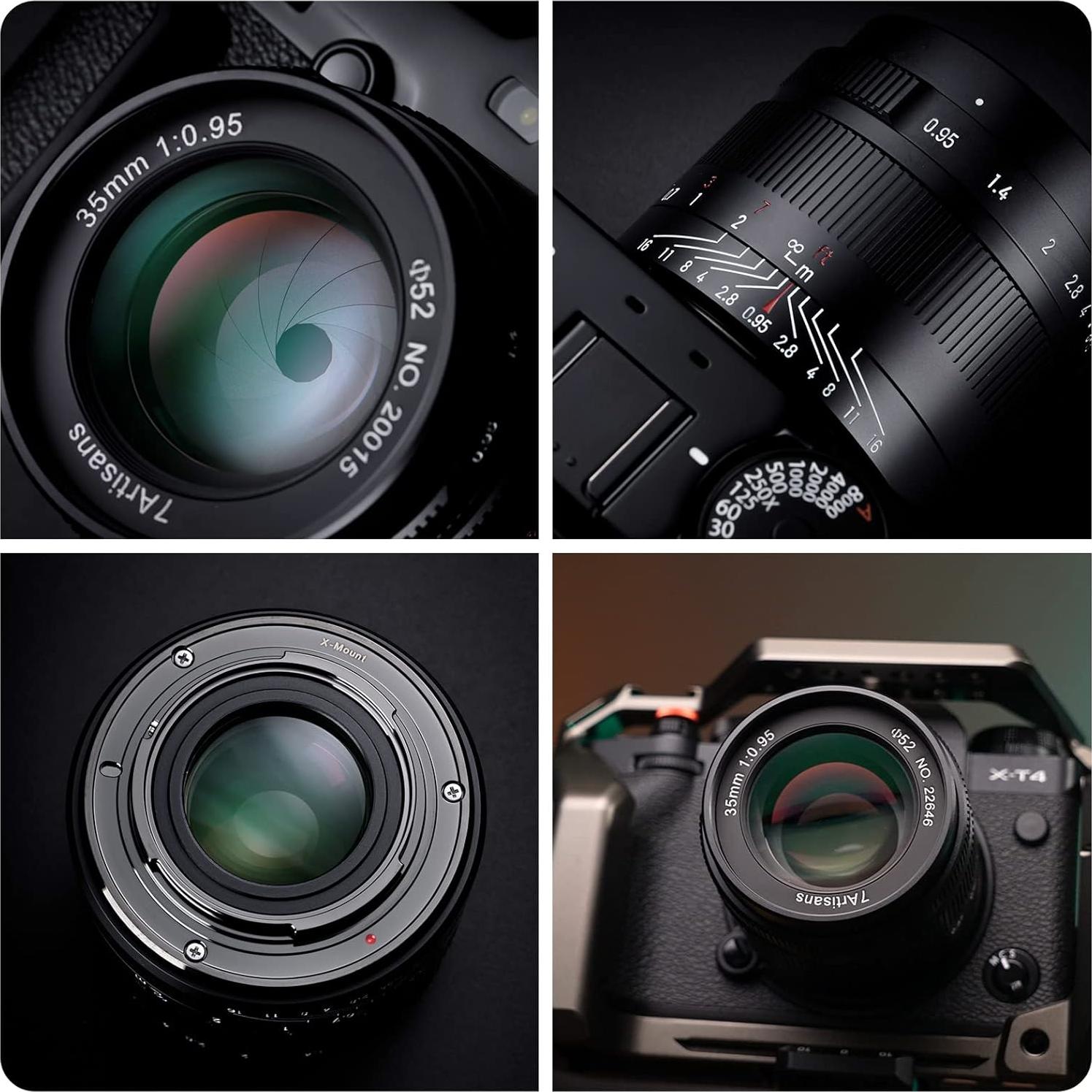 Lente 7artisans 35mm F0.95 para Cámaras Sin Espejo Fuji