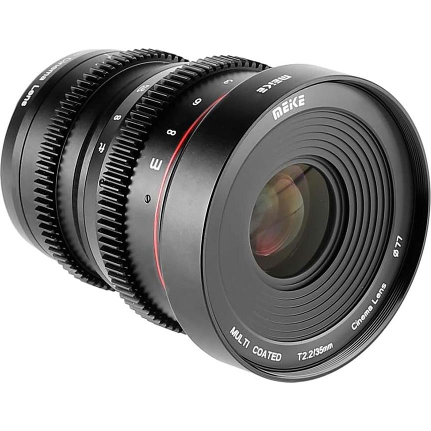 Lente de Cine Meike 35mm T2.2 M43 Manual 4K para Video